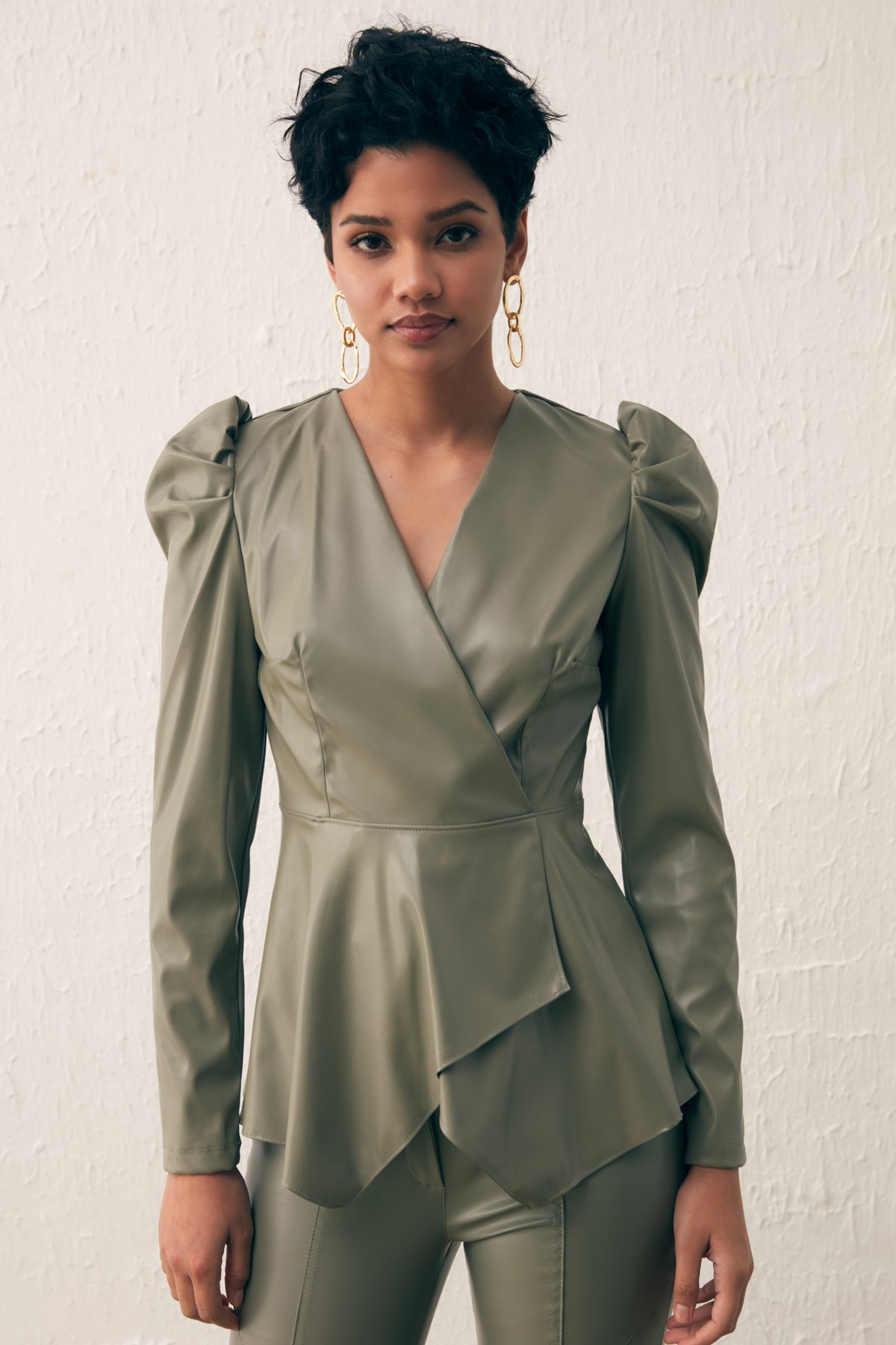 Kruvaze Deri Bluz - ÇAĞLA YEŞİLİ