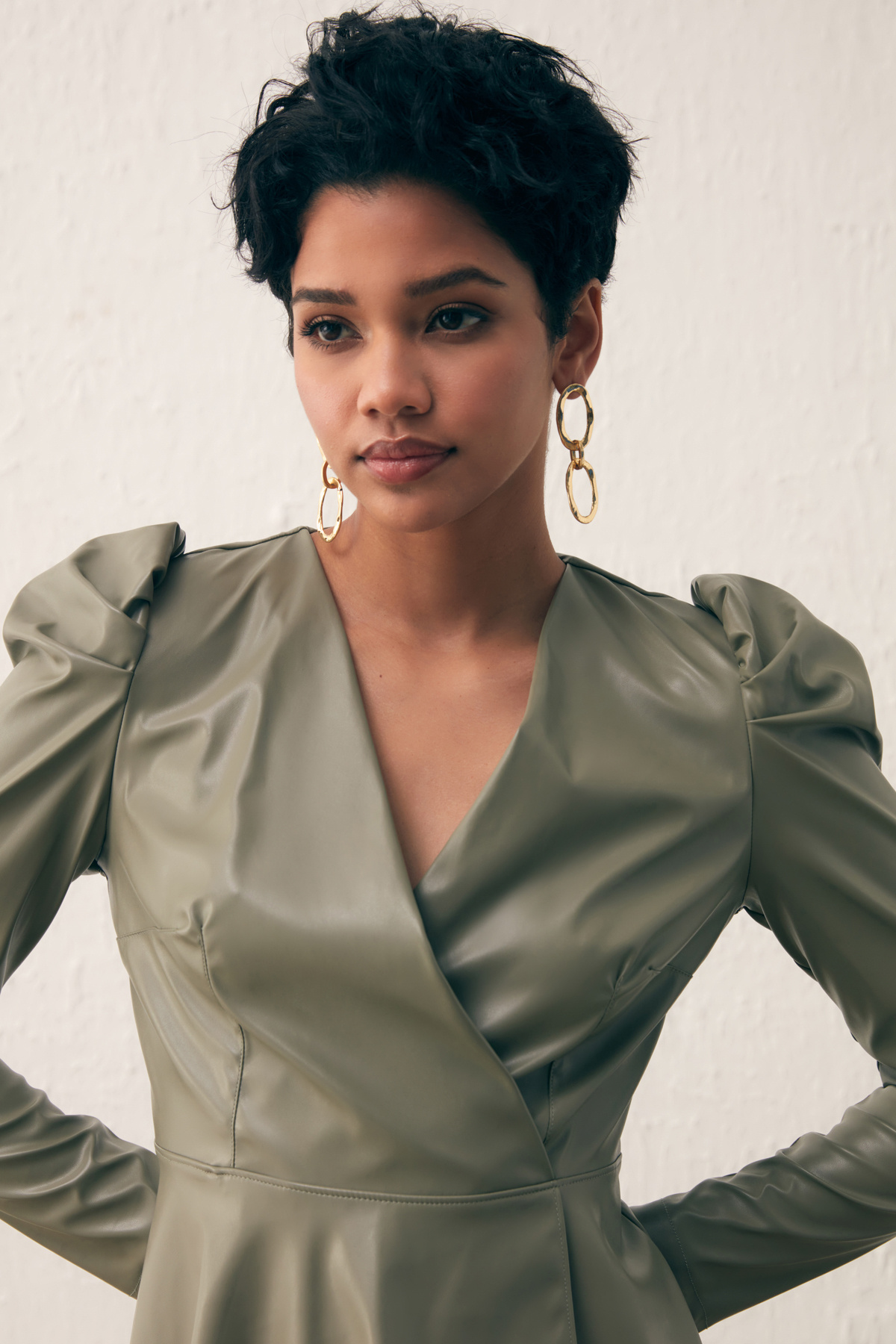 Kruvaze Deri Bluz - ÇAĞLA YEŞİLİ