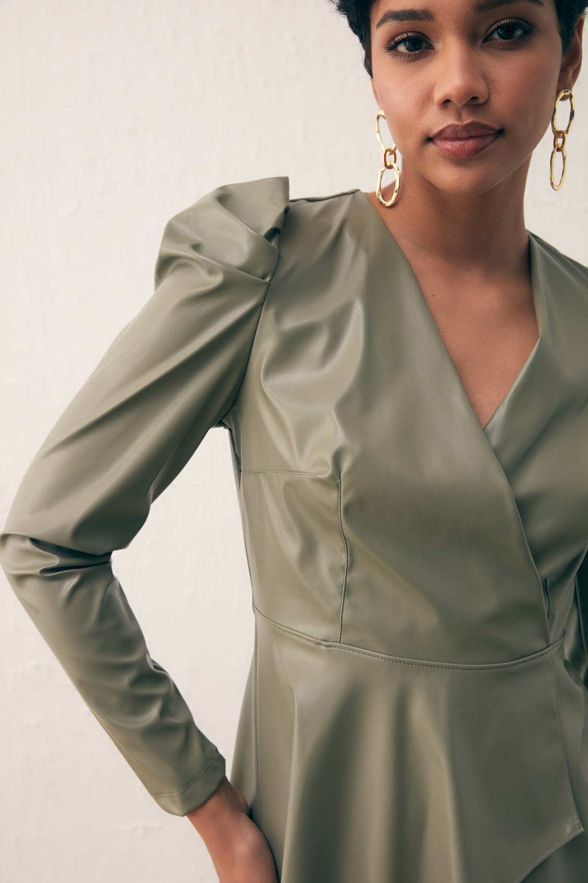 Kruvaze Deri Bluz - ÇAĞLA YEŞİLİ