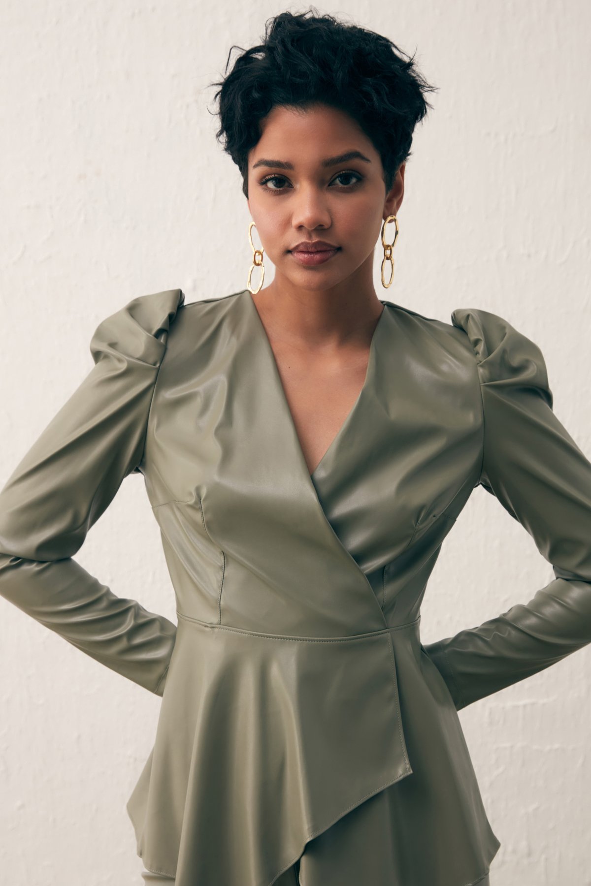 Kruvaze Deri Bluz - ÇAĞLA YEŞİLİ