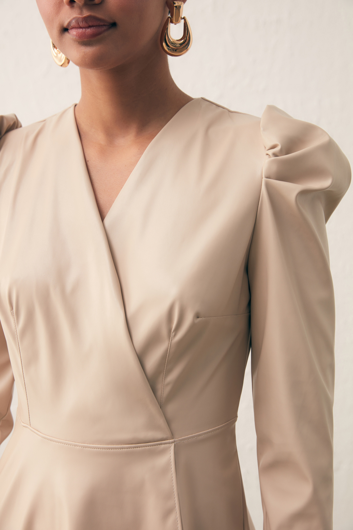 Kruvaze Deri Bluz - TAŞ