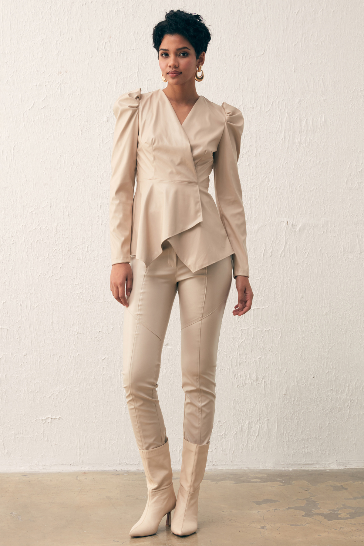 Kruvaze Deri Bluz - TAŞ