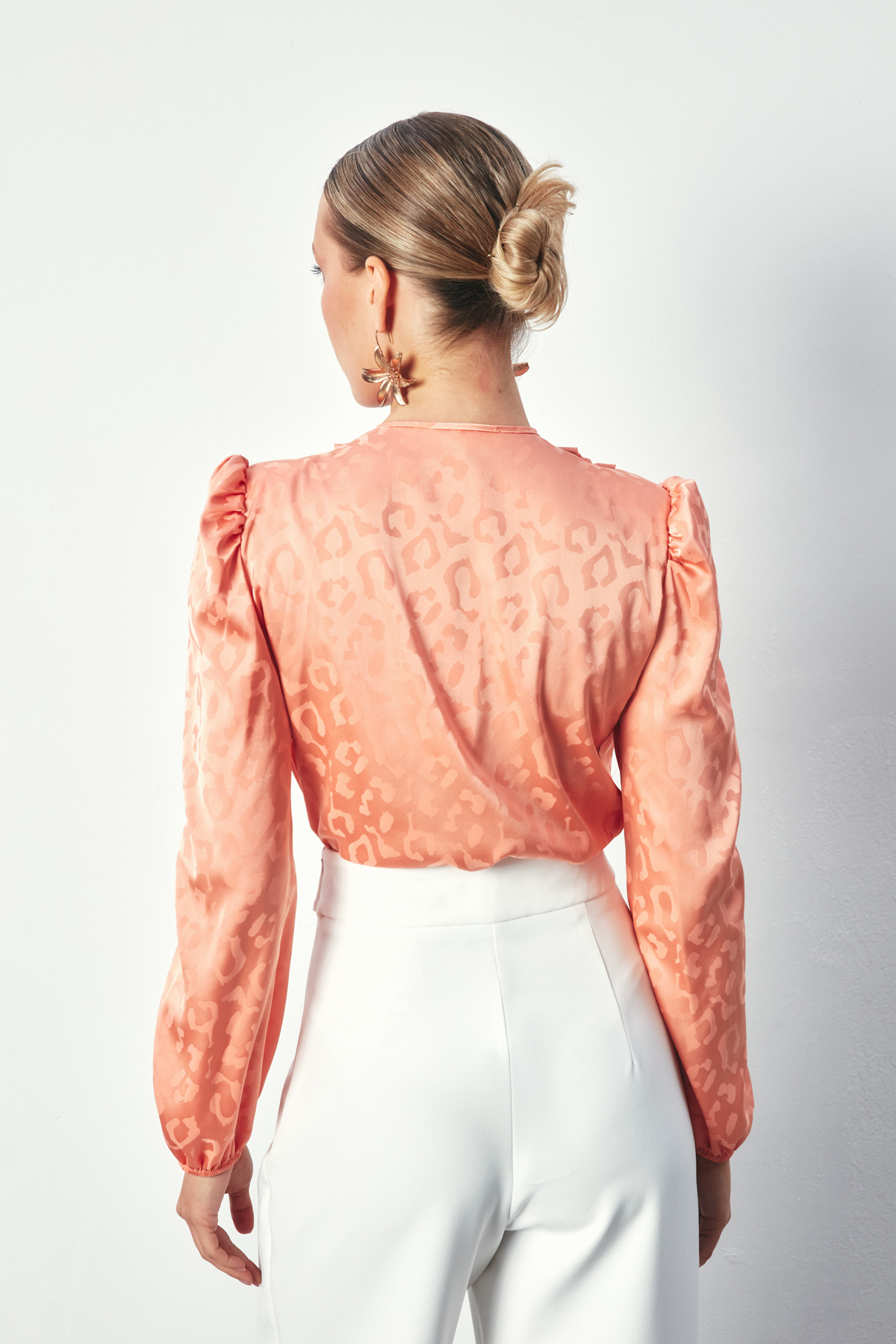 Kruvaze Desenli Bodysuit Bluz - SOMON