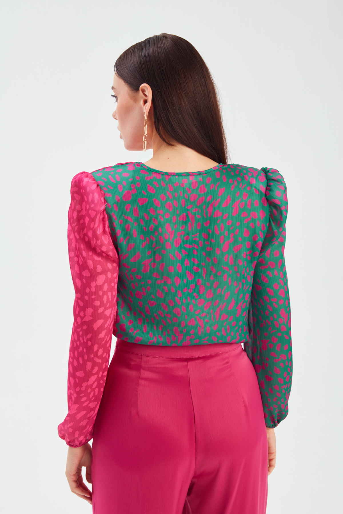 Double-breasted bodysuit - FUCHSIA-GREEN