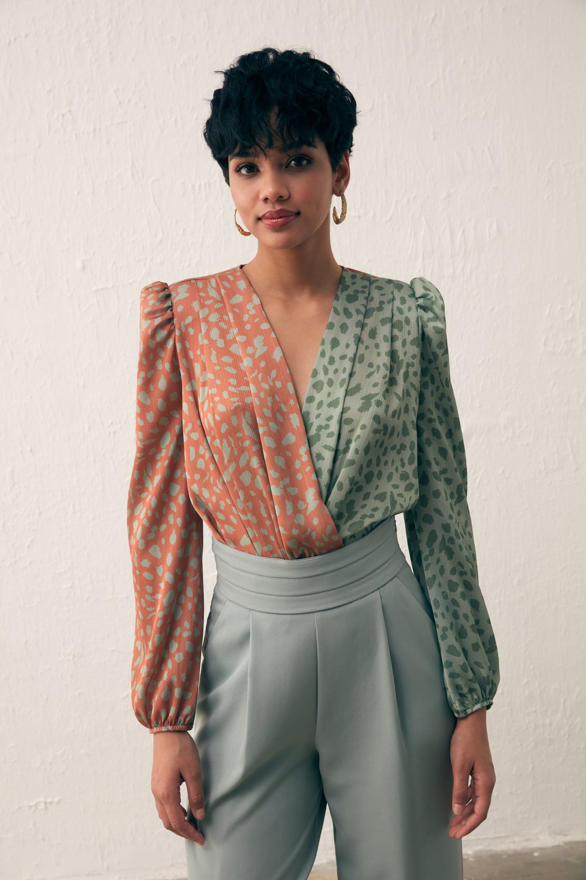 Kruvaze Desenli Bodysuit - TABA-ÇAĞLA