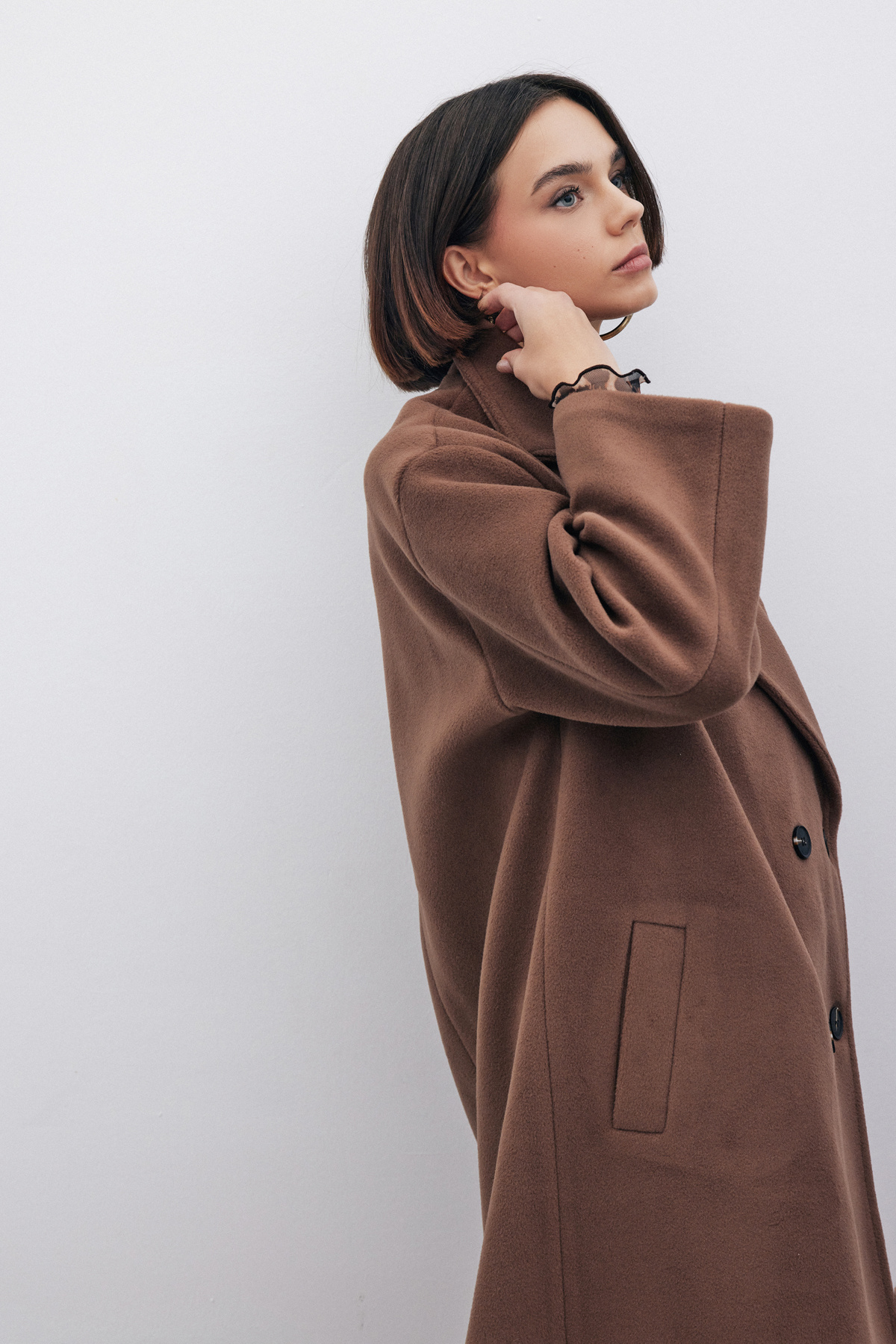 Kruvaze Uzun Kaban - KAHVE