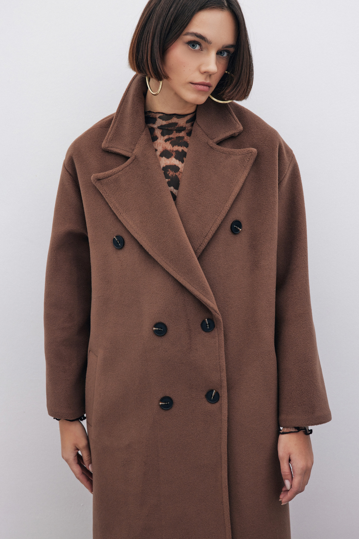 Kruvaze Uzun Kaban - KAHVE