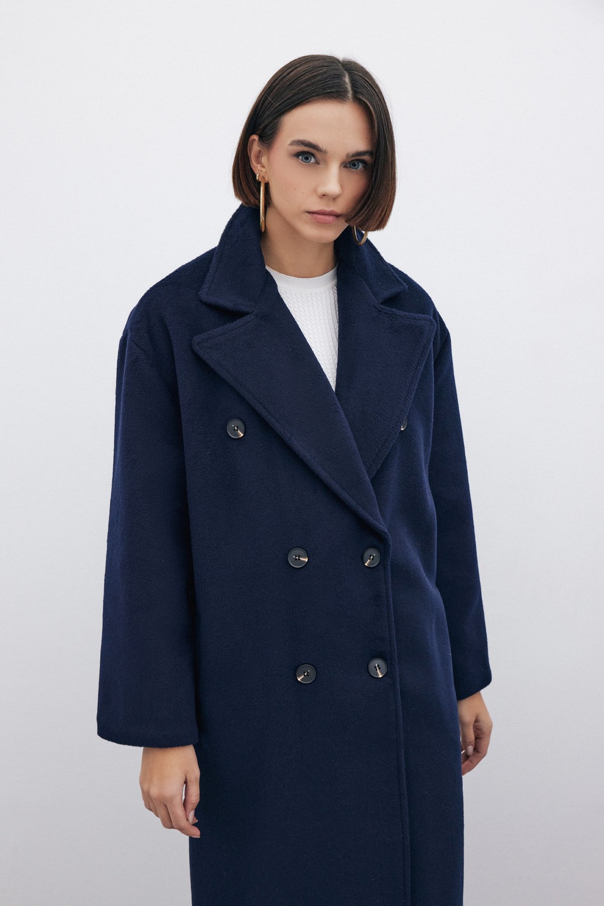 Kruvaze Uzun Kaban - LACİVERT