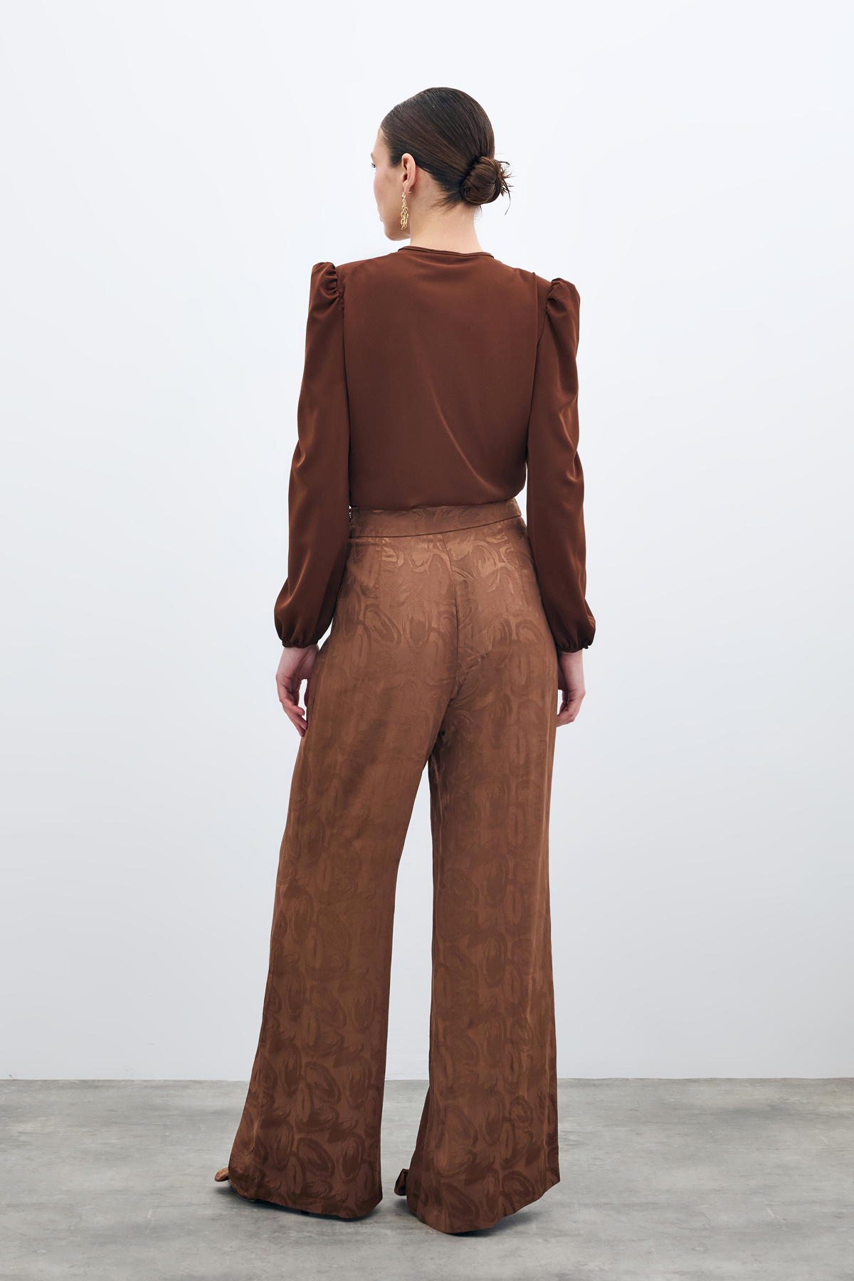 Kruvaze Vatkalı Bodysuit - Kahve