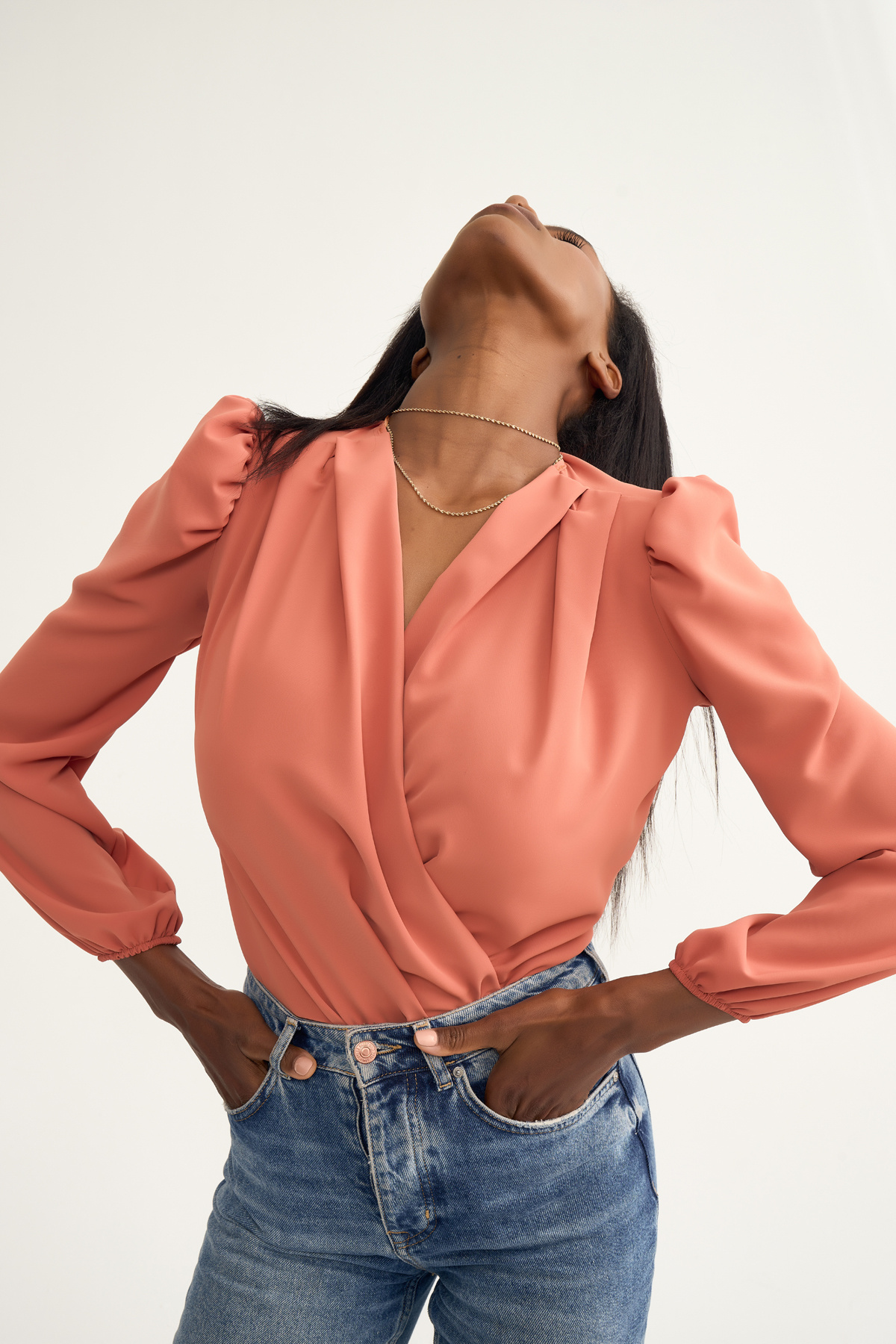 Kruvaze vatkalı bodysuit - TARÇIN