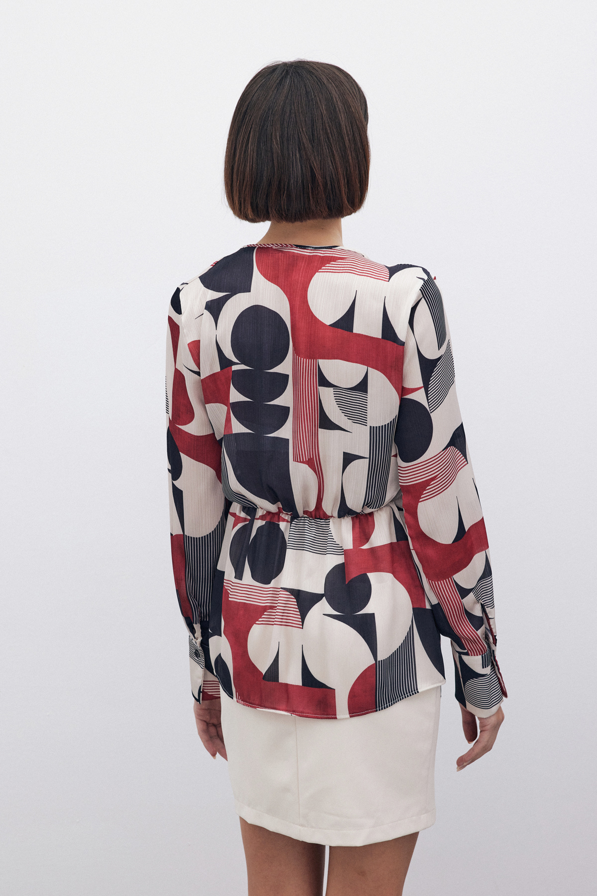 Kruvaze Yan Bağlamalı Bluz - BORDO