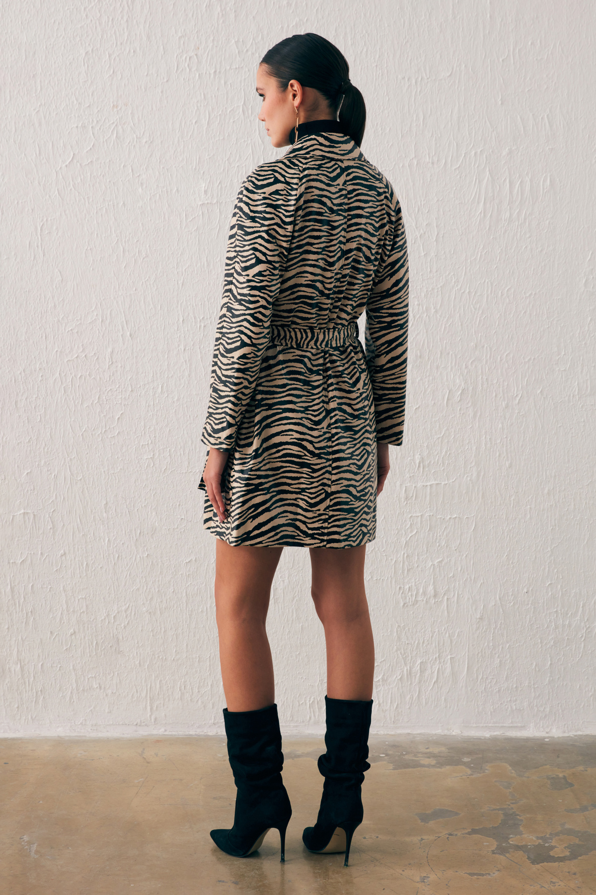 Kuşaklı Deri Trenç - BEJ