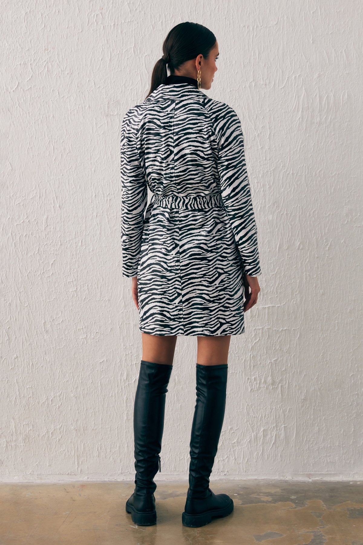 Kuşaklı Deri Trenç - EKRU