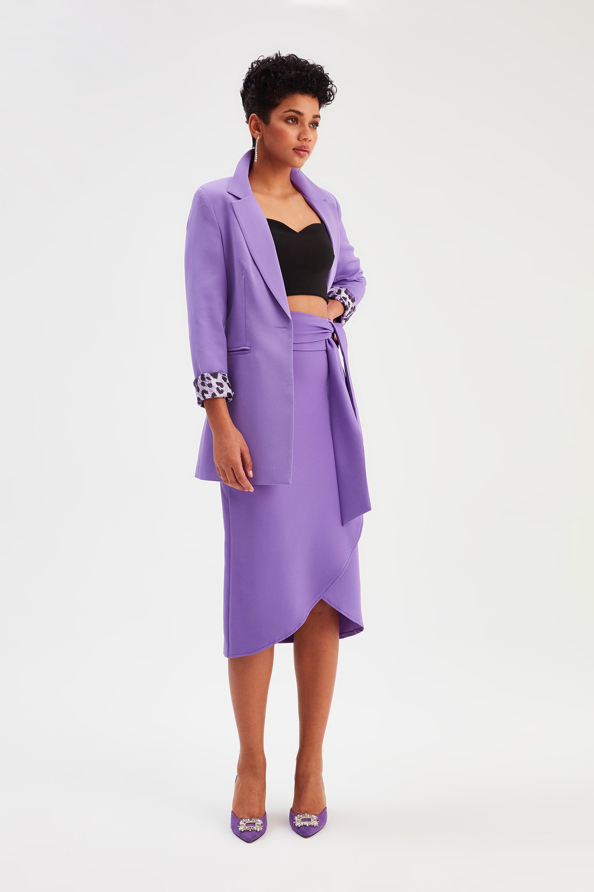 Kuşaklı Kalem Etek - MOR