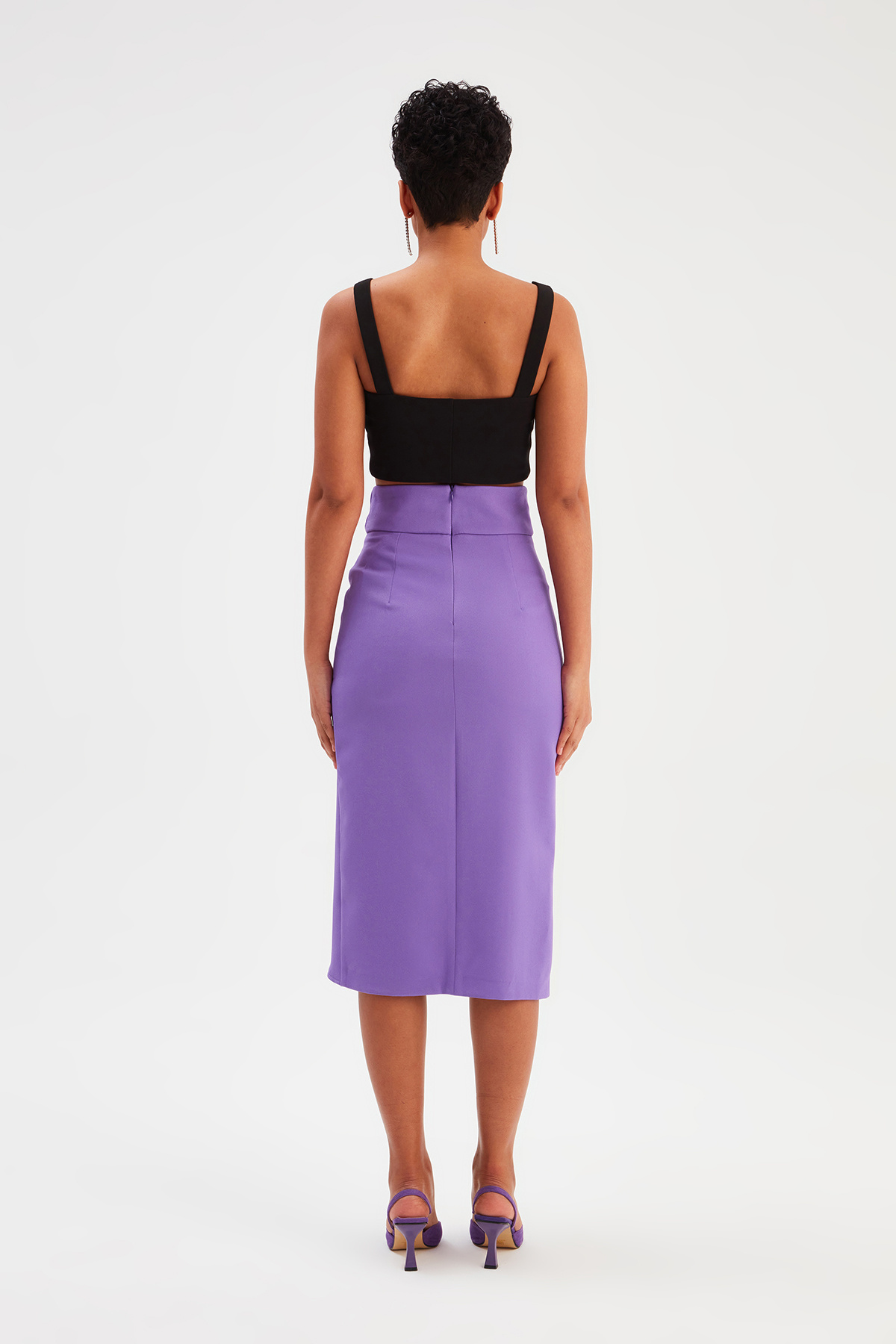 Kuşaklı Kalem Etek - MOR