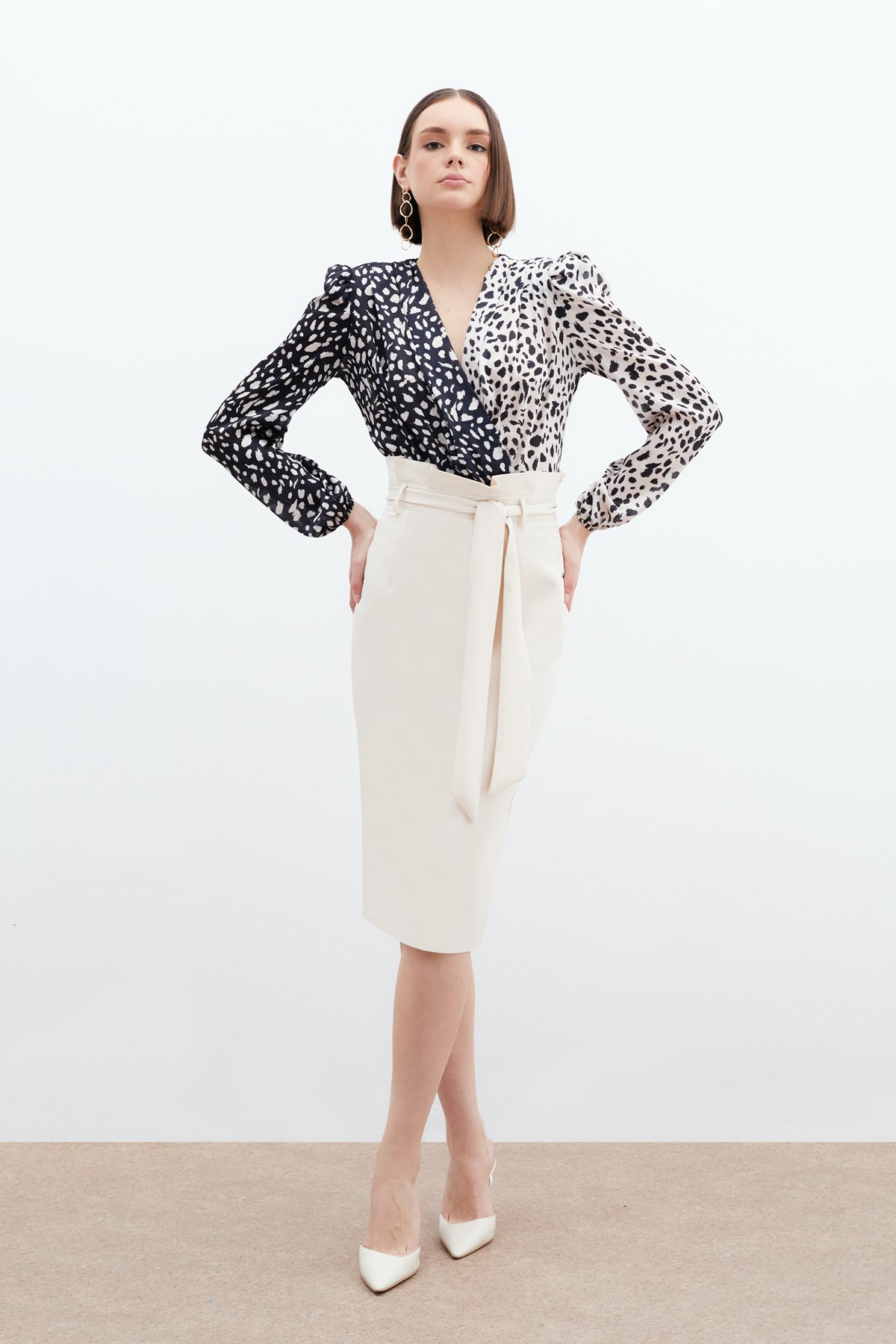 Kuşaklı Kalem Etek - Taş