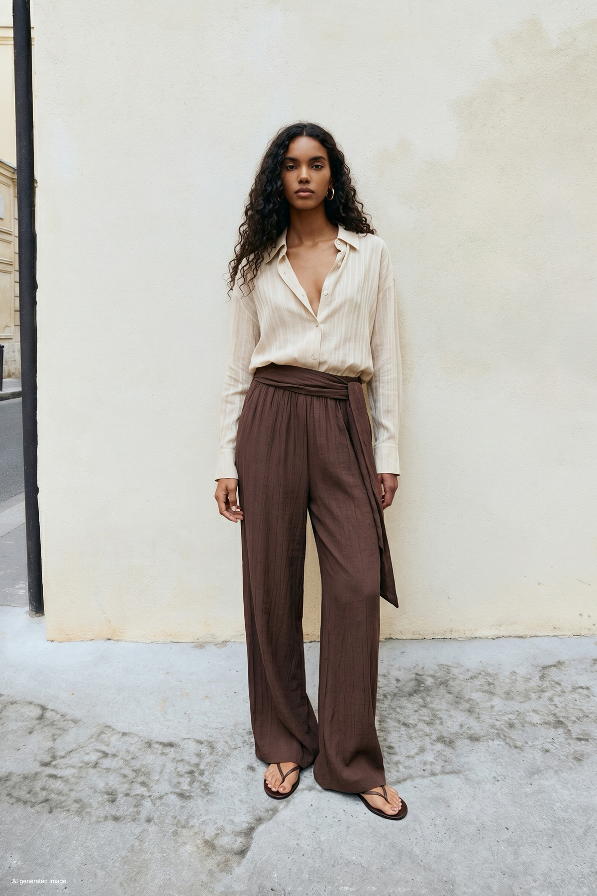 Belted Trousers - Brown
