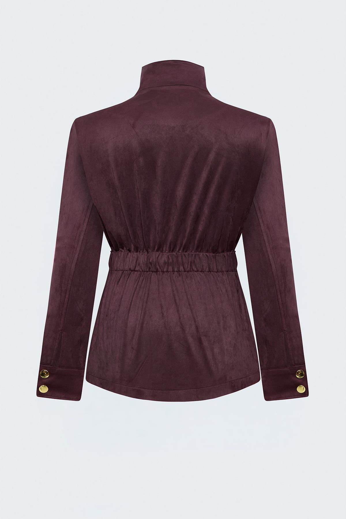 Kuşaklı Süet Ceket - Bordo