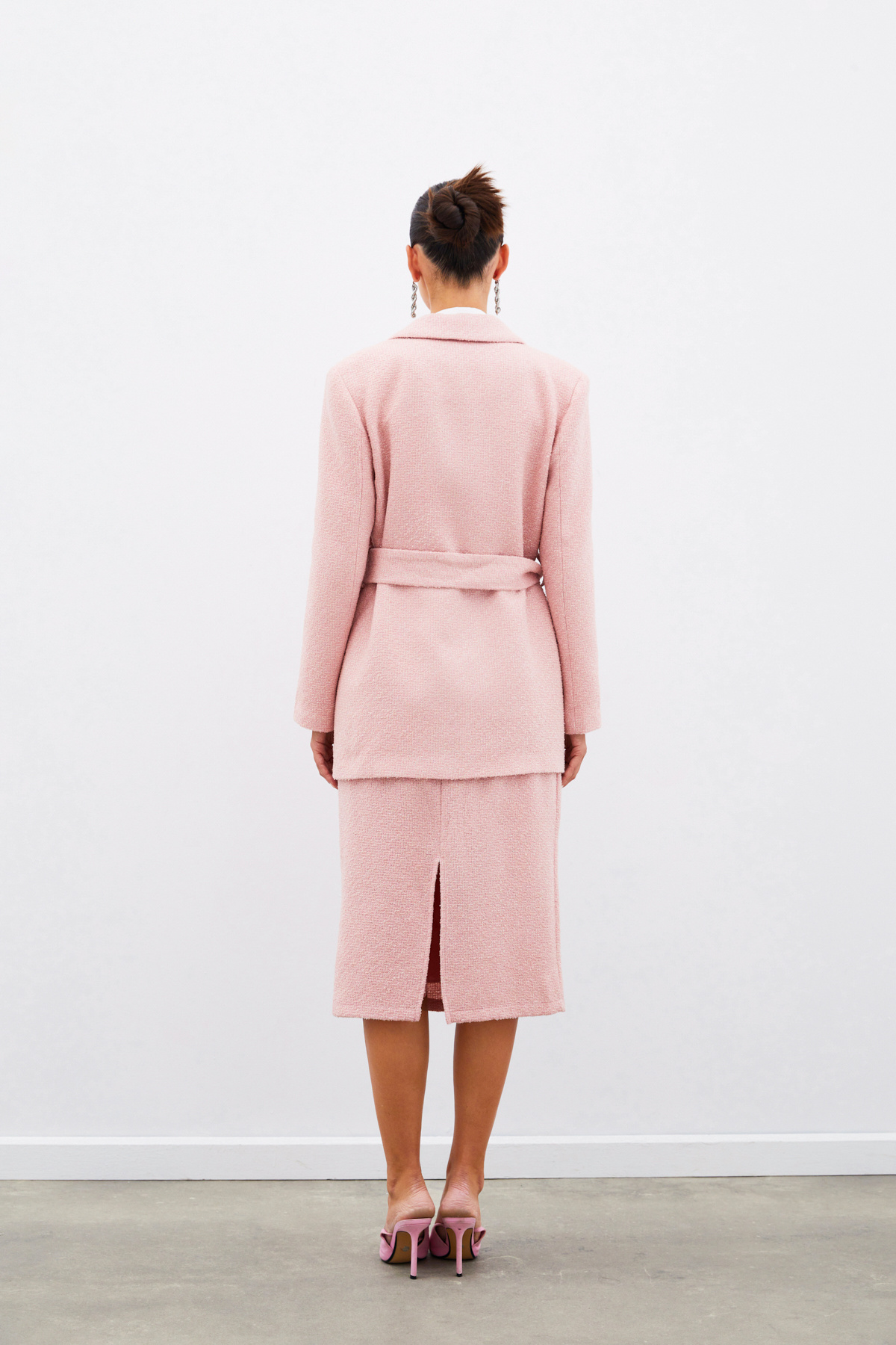 Kuşaklı Tüvit Ceket - PUDRA