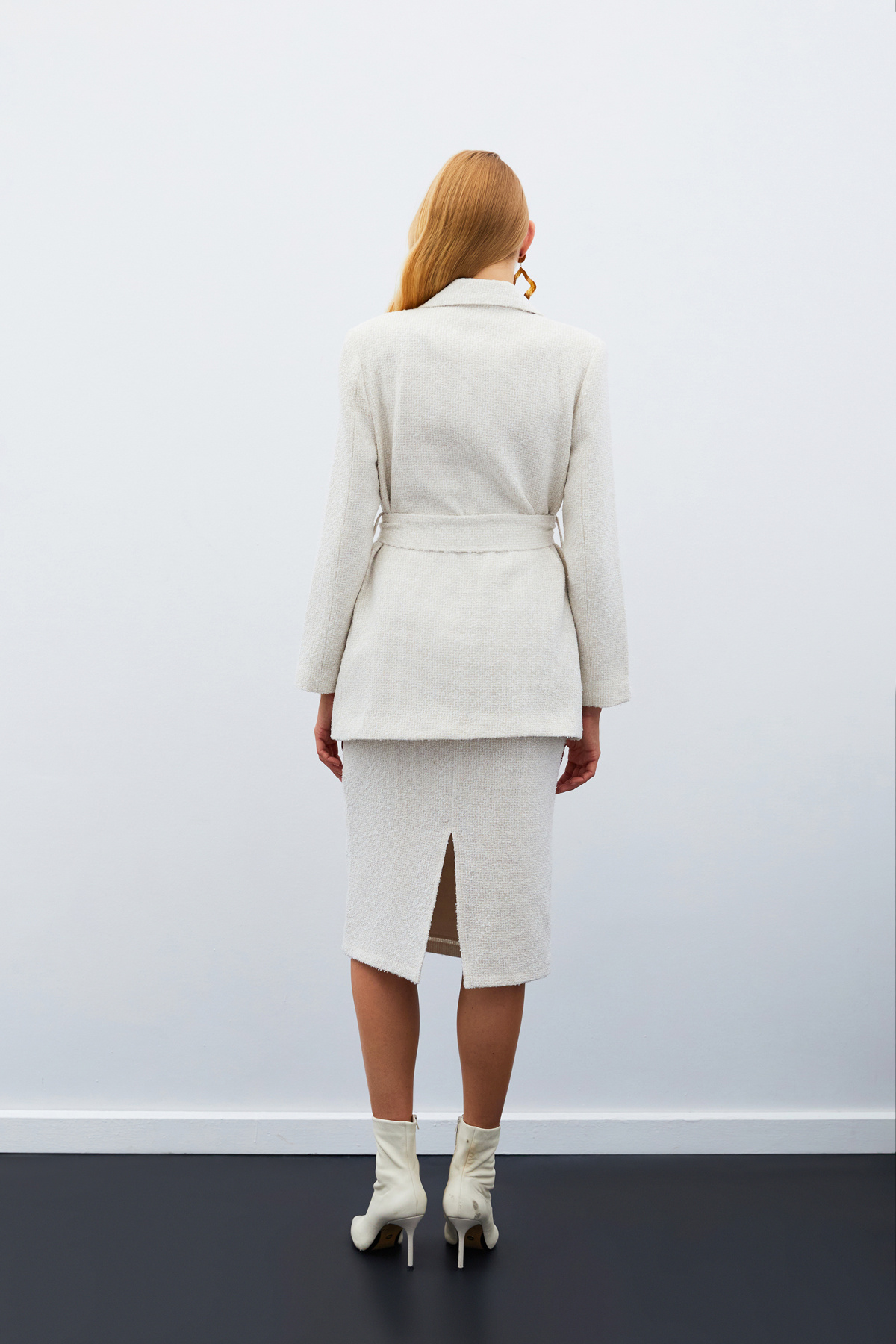 Kuşaklı Tüvit Ceket - TAŞ