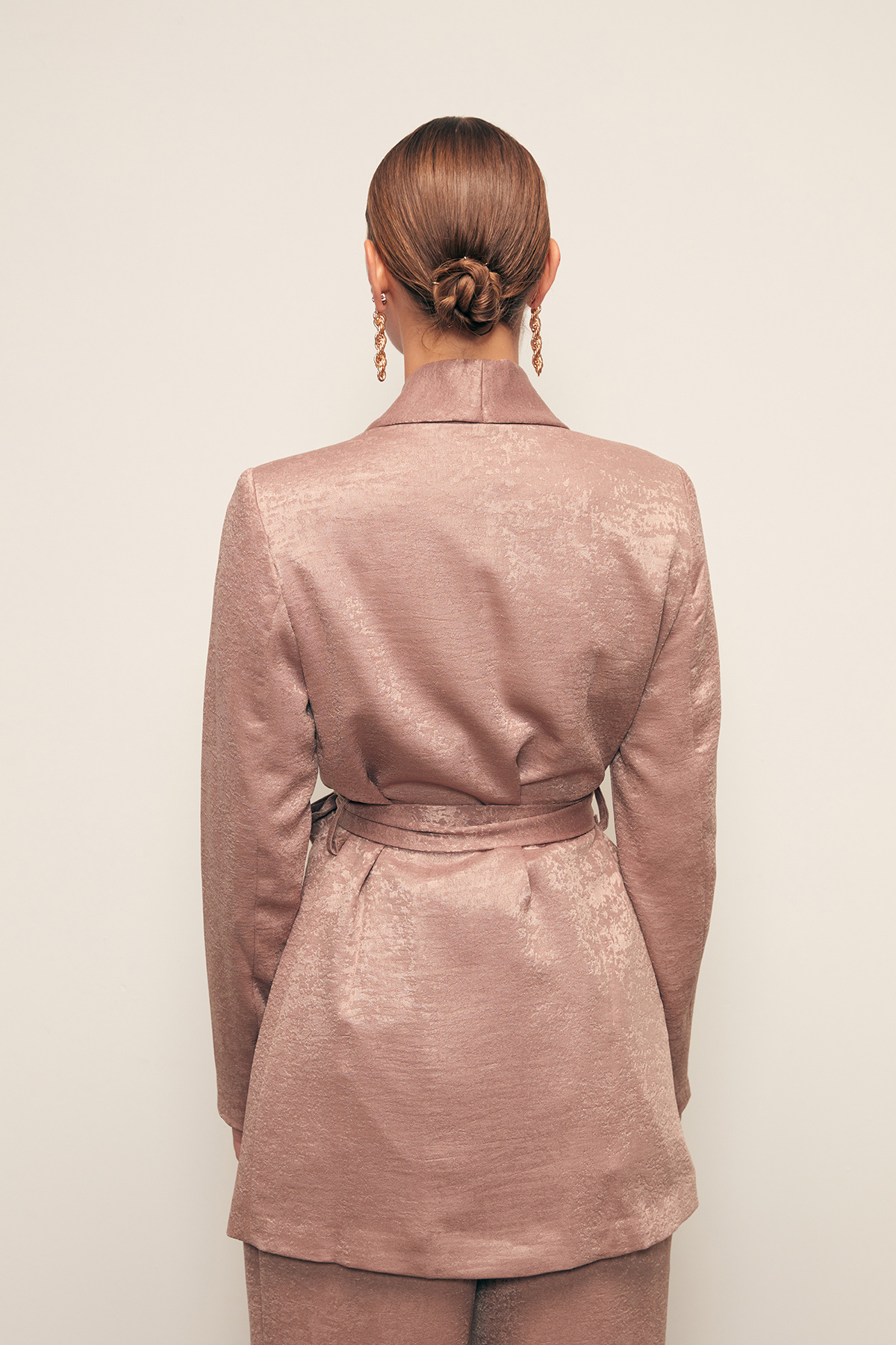 Kuşaklı Uzun Ceket - VİZON