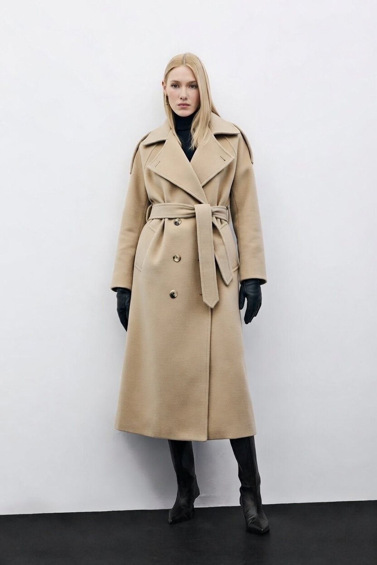 Kuşaklı Uzun Kaban - Bej