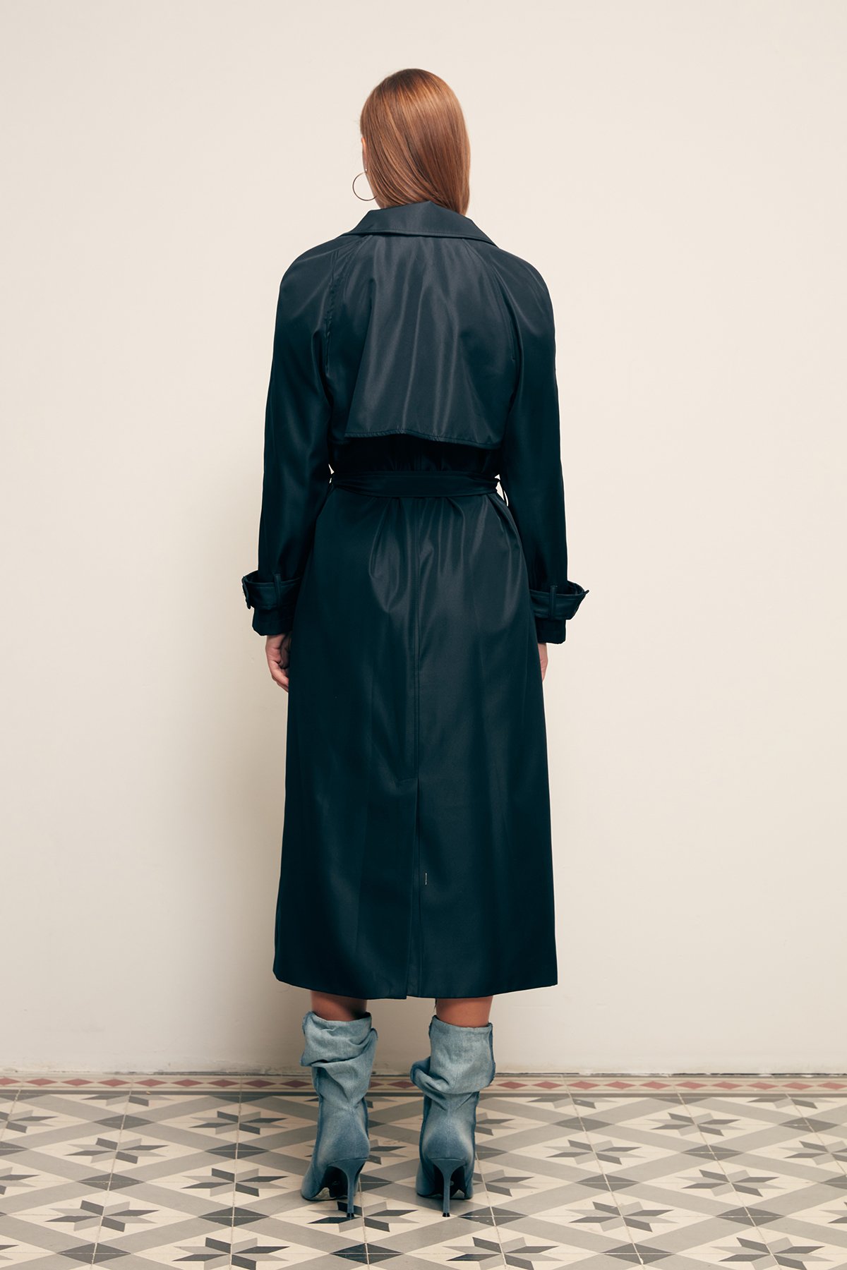 Kuşaklı Uzun Trenç - LACİVERT