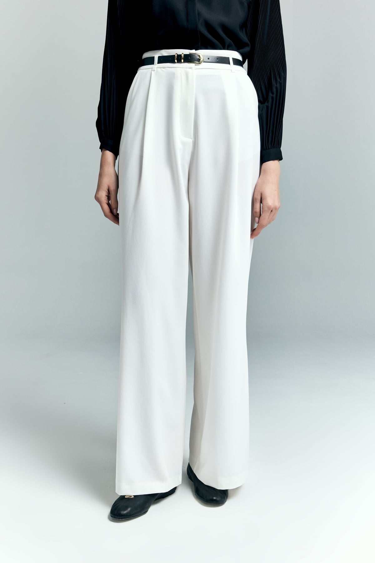 Lena Palazzo Pants - Ecru