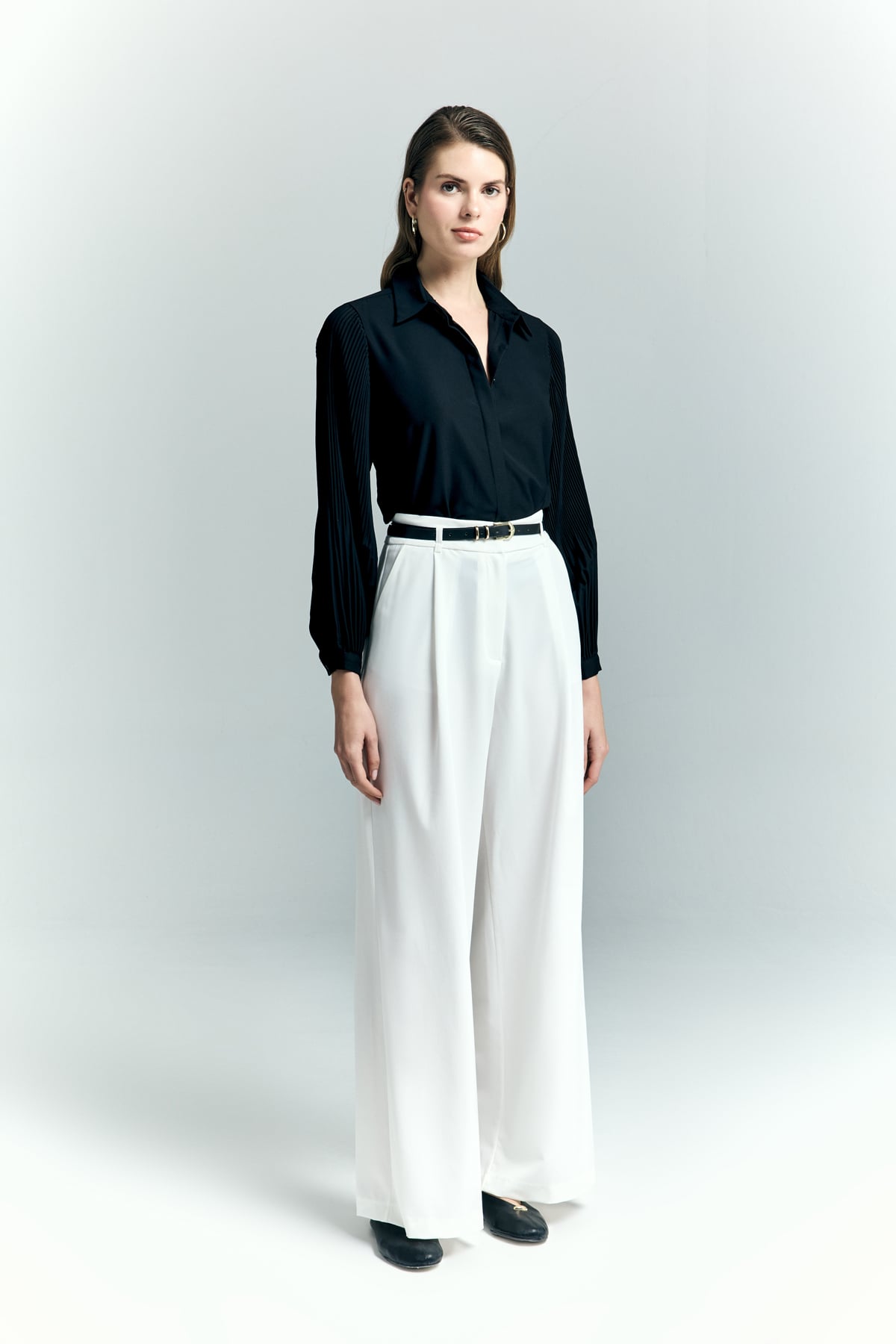 Lena Palazzo Pants - Ecru