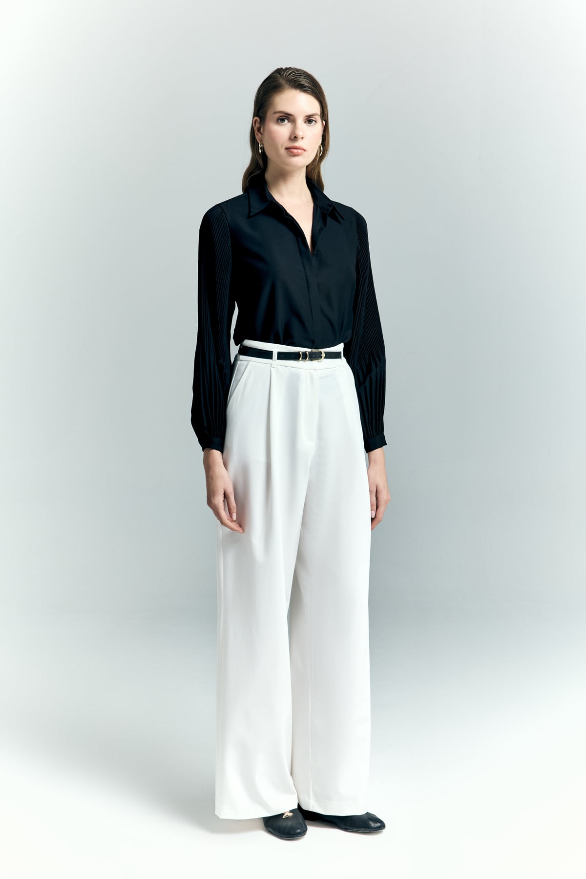 Lena Palazzo Pants - Ecru