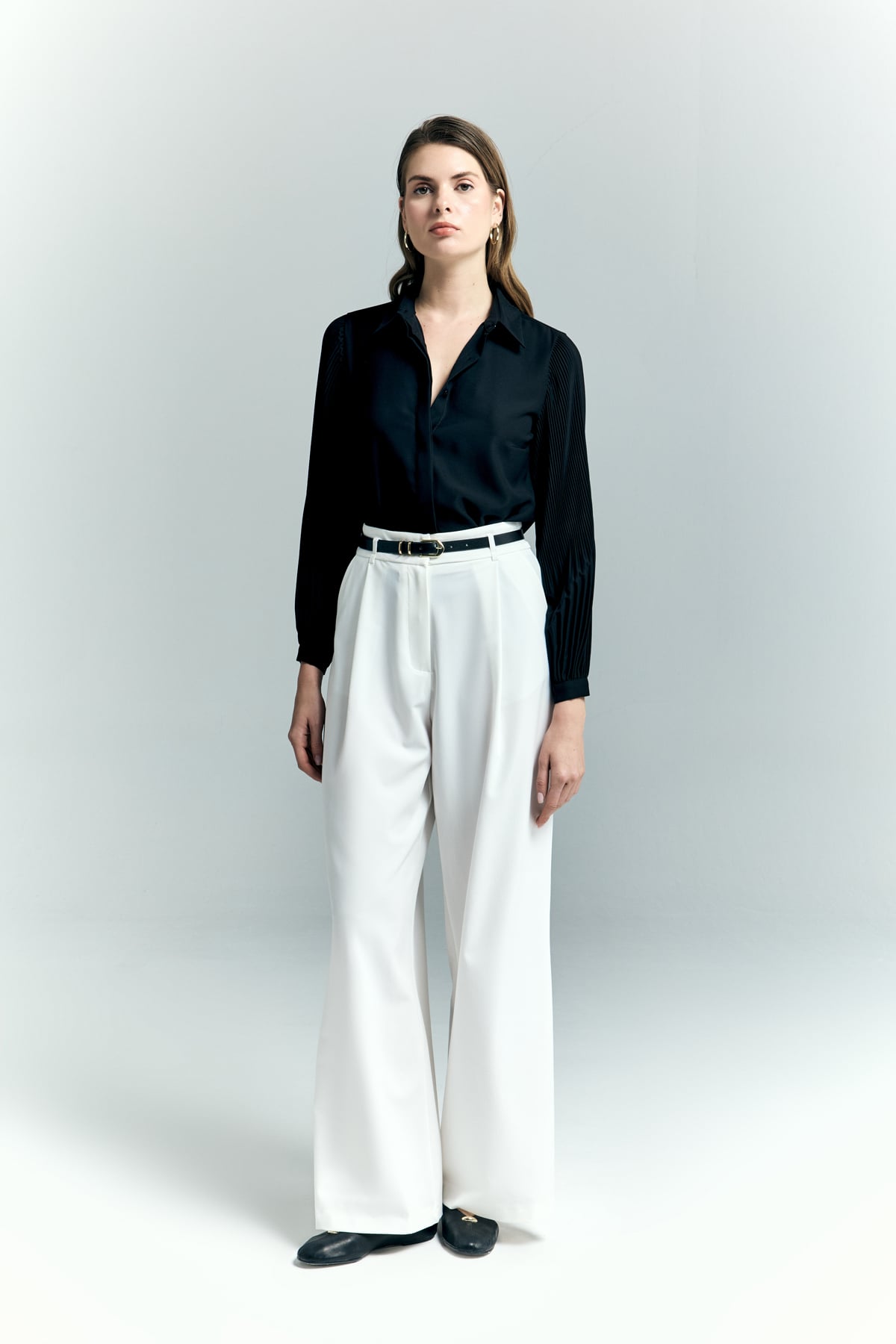 Lena Palazzo Pants - Ecru