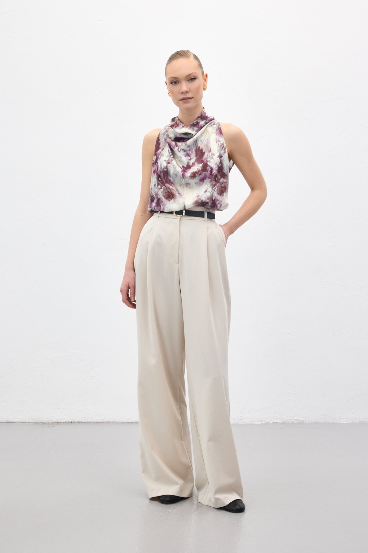 Lena Palazzo Pantolon - Taş