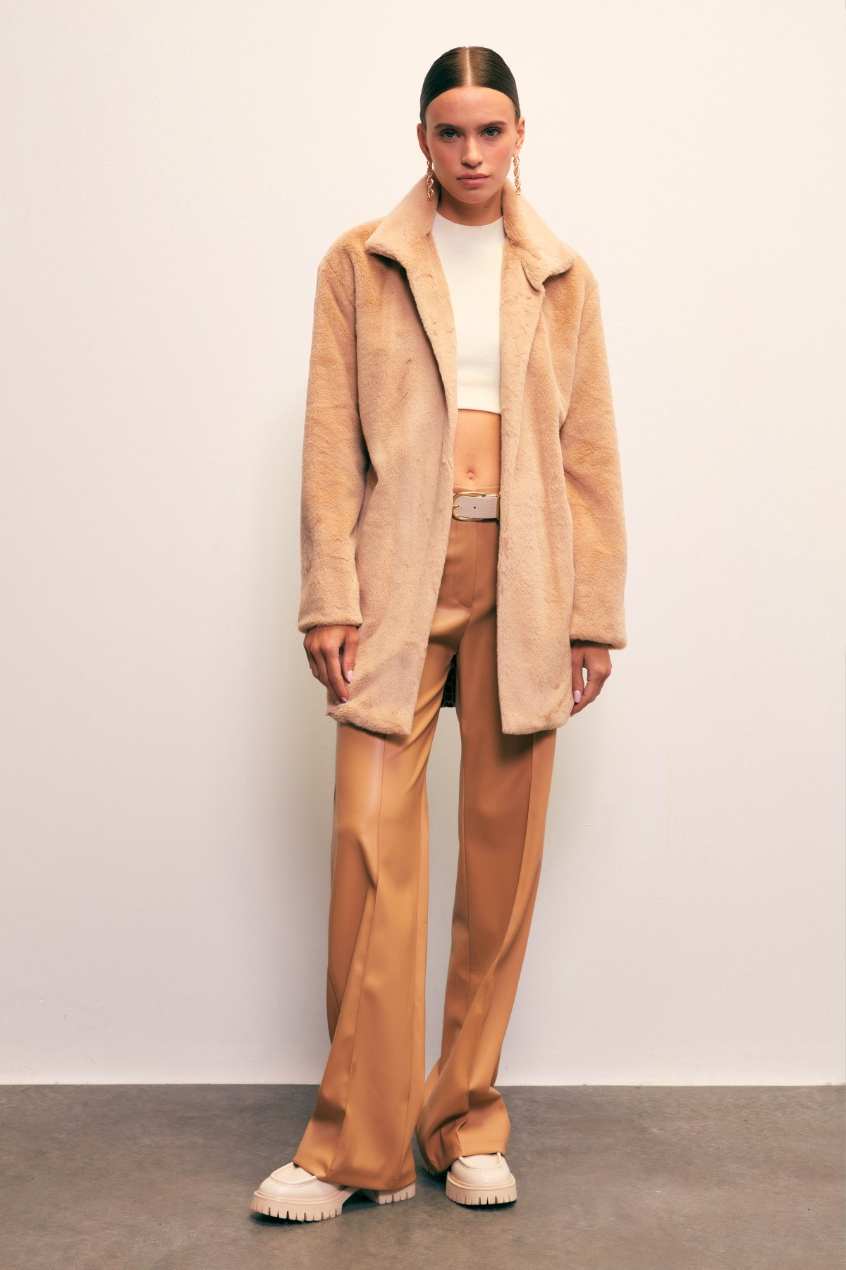 Leopar Astarlı Peluş Kaban - VİZON