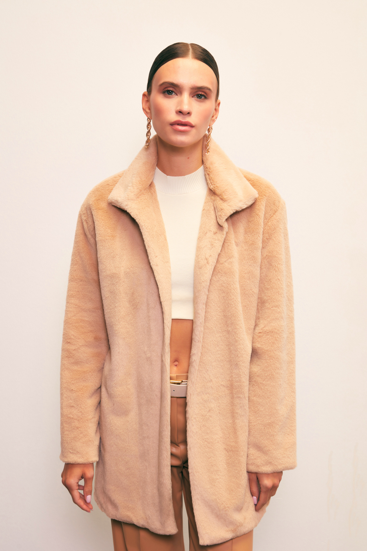 Leopar Astarlı Peluş Kaban - VİZON