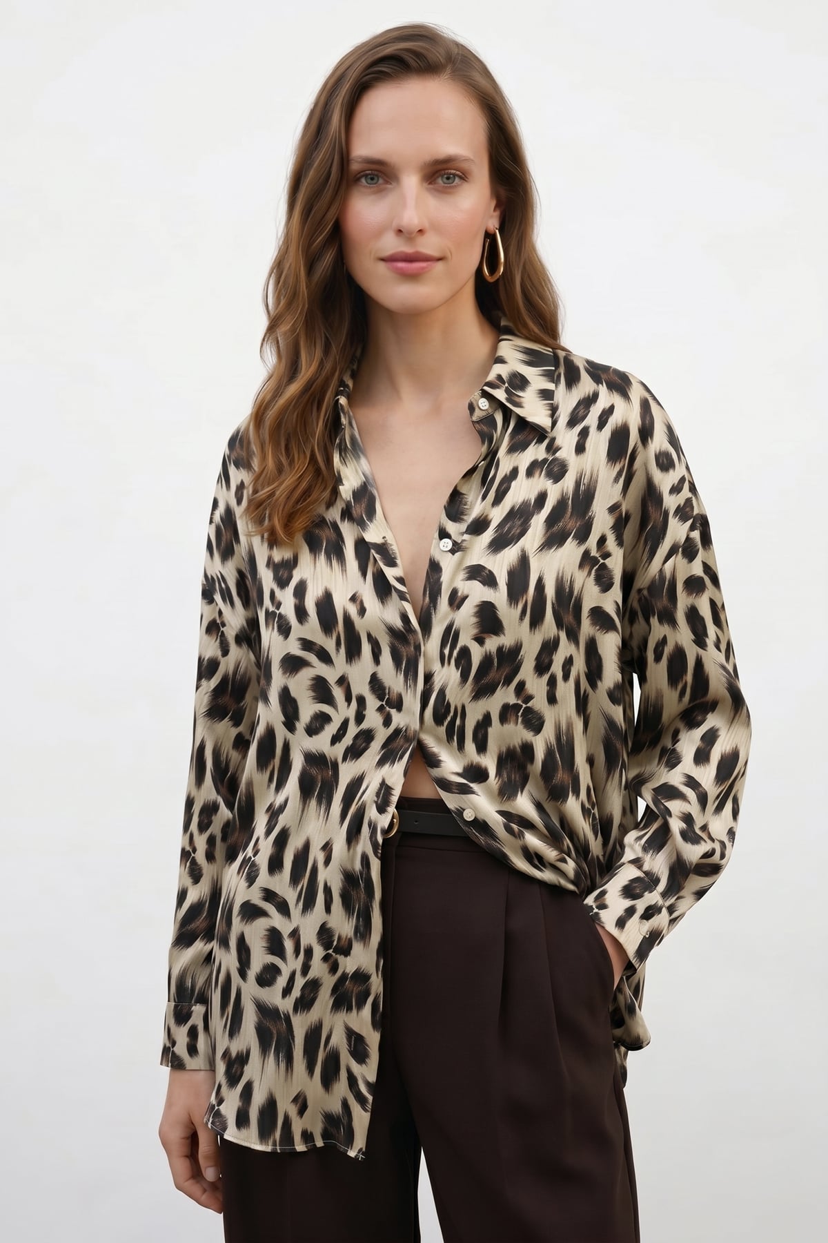 Leopar Desen Salaş Gömlek - Leopar
