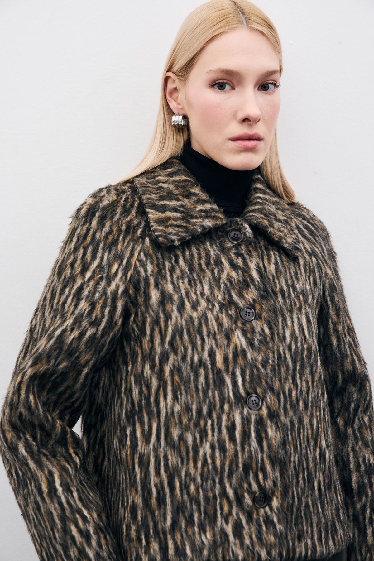 Leopar Desenli Kısa Ceket - Leopar