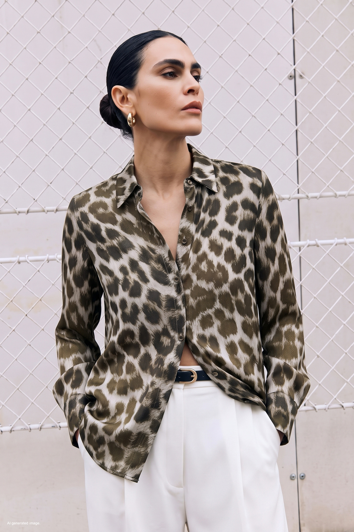 Classic Leopard Print Shirt - Brown