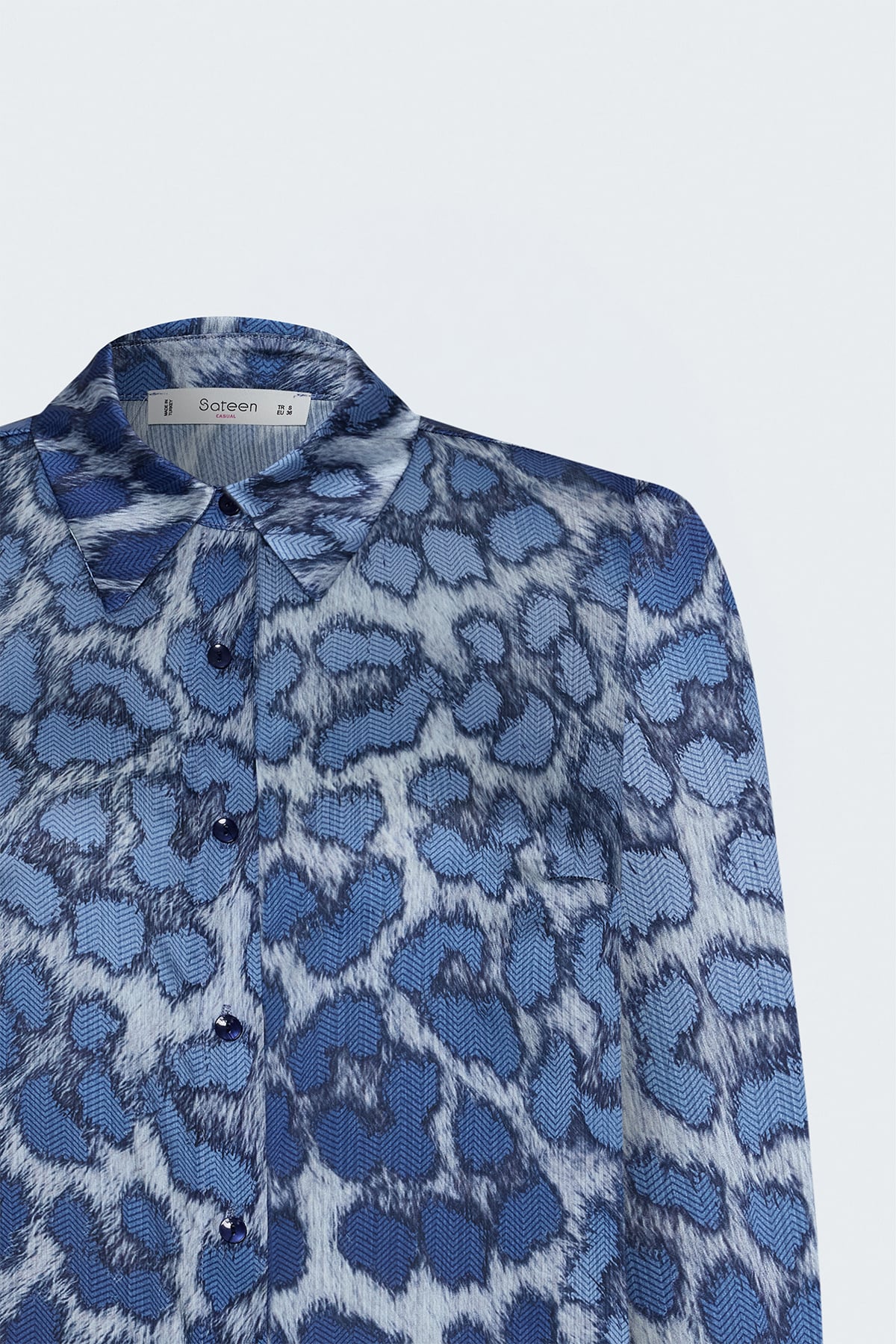Classic Leopard Print Shirt - Blue