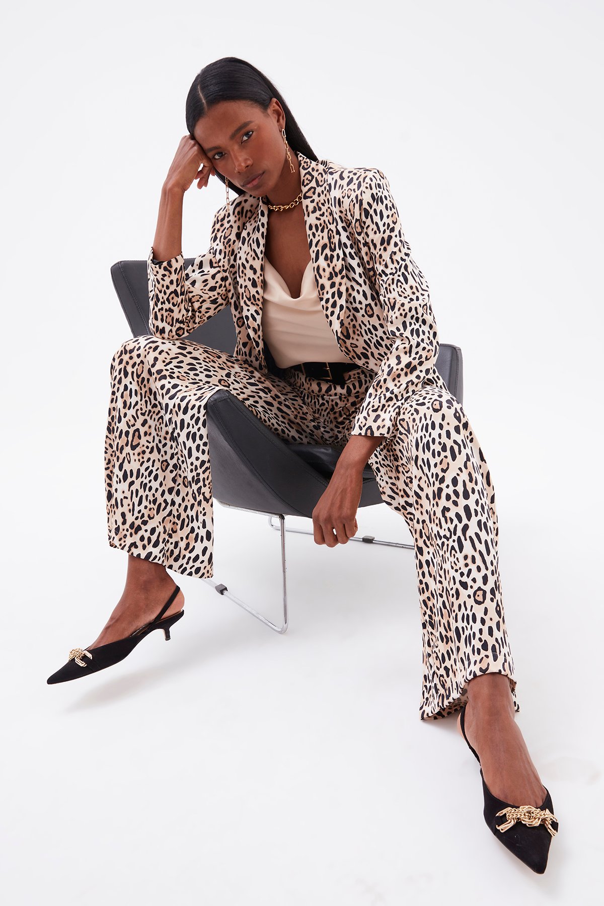 Leopard print belted jacket - LEOPARD