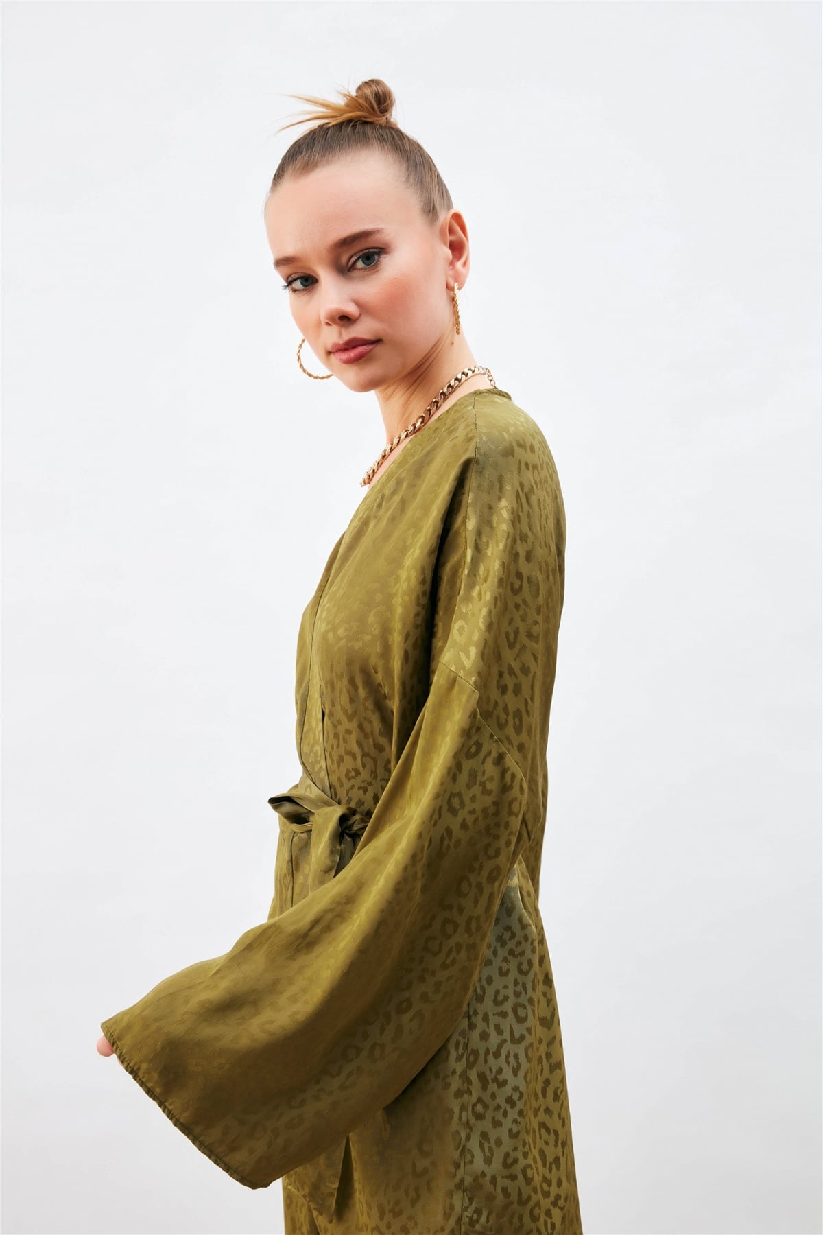 Leopar Jakarlı Kimono - HAKİ