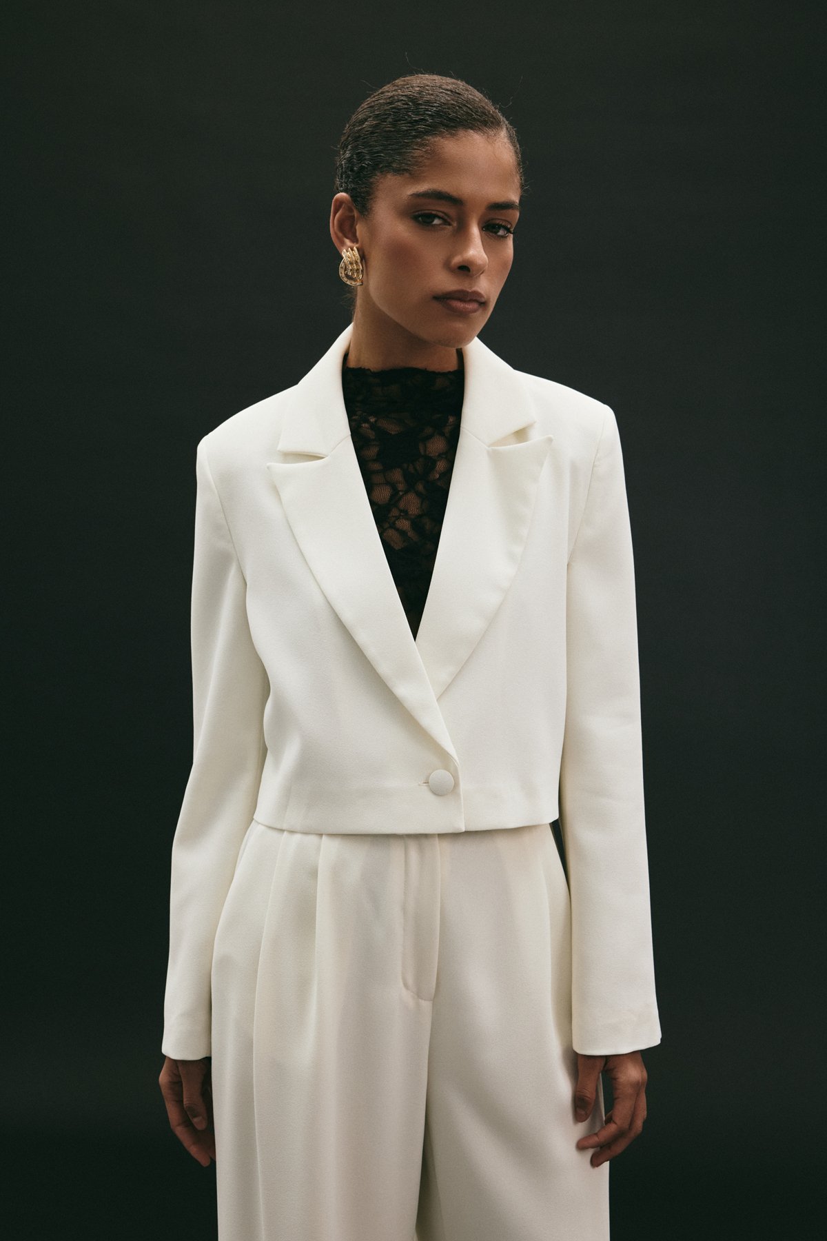 Luna Kısa Ceket - Ekru