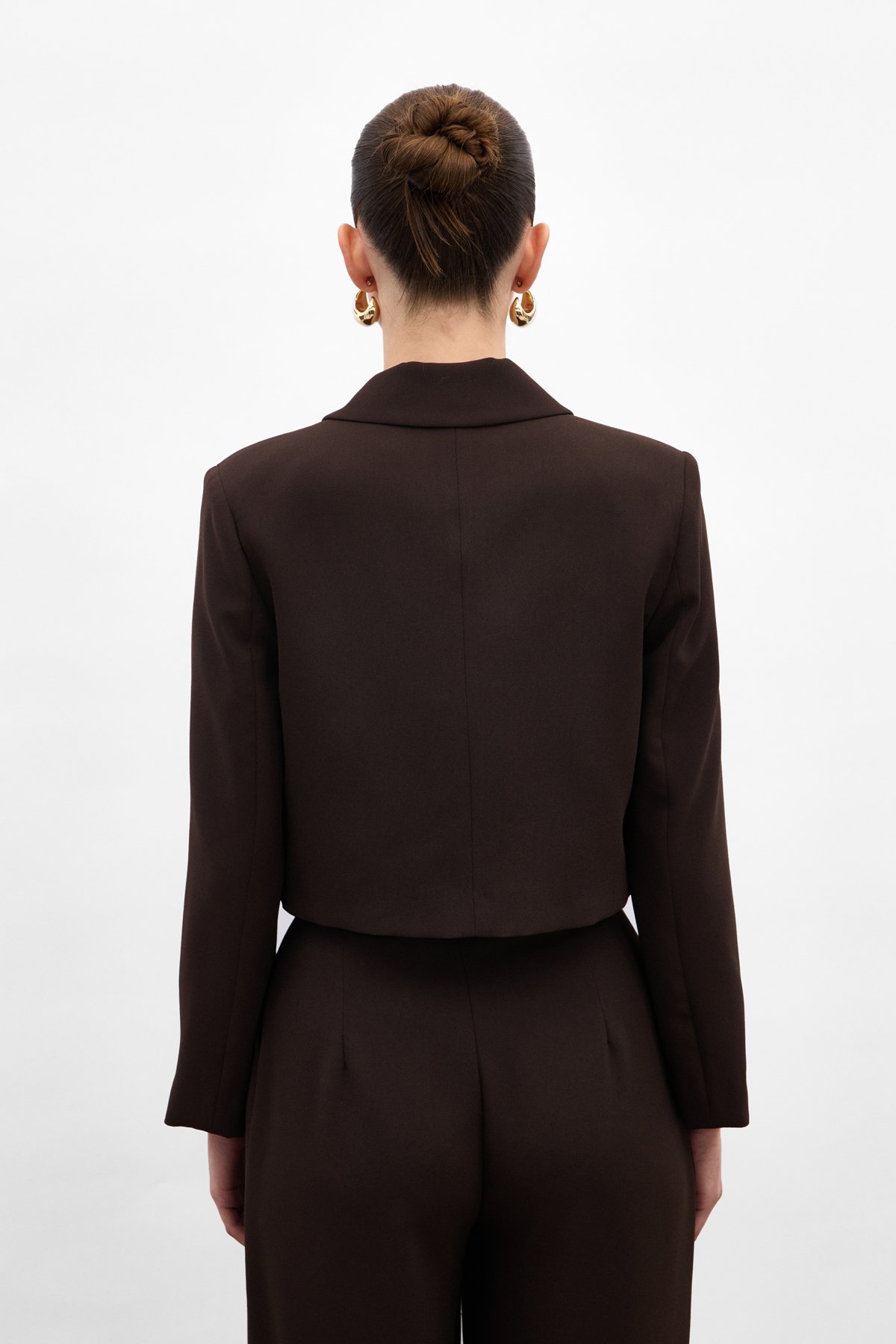 Luna Kısa Ceket - Kahve