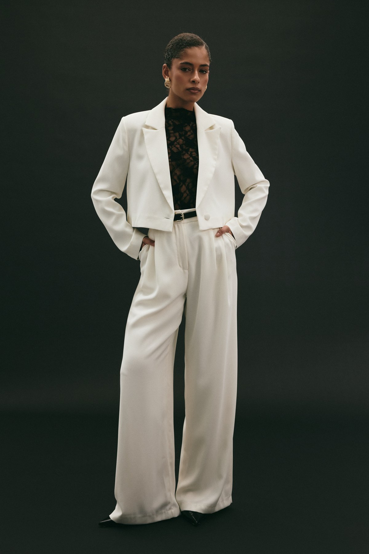 Luna Krep Pantolon - Ekru