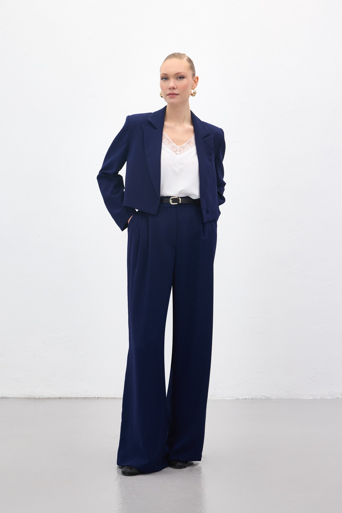 Luna Krep Pantolon - Lacivert