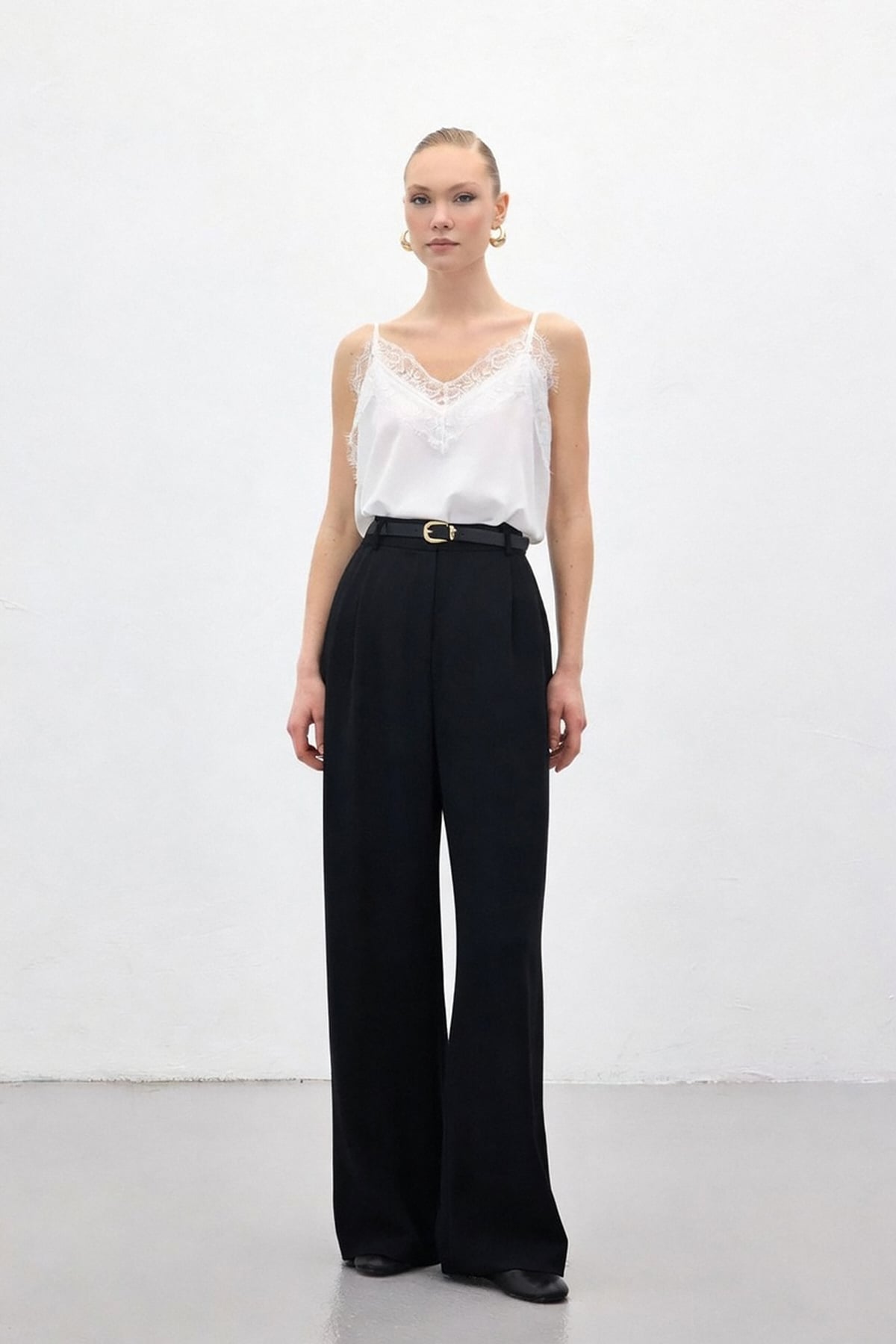 Luna Krep Pantolon - Siyah