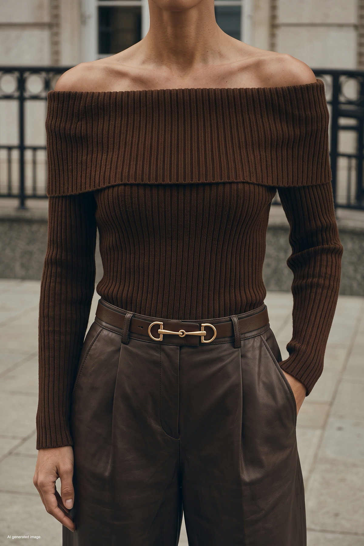 Madonna Collar Sweater - Brown