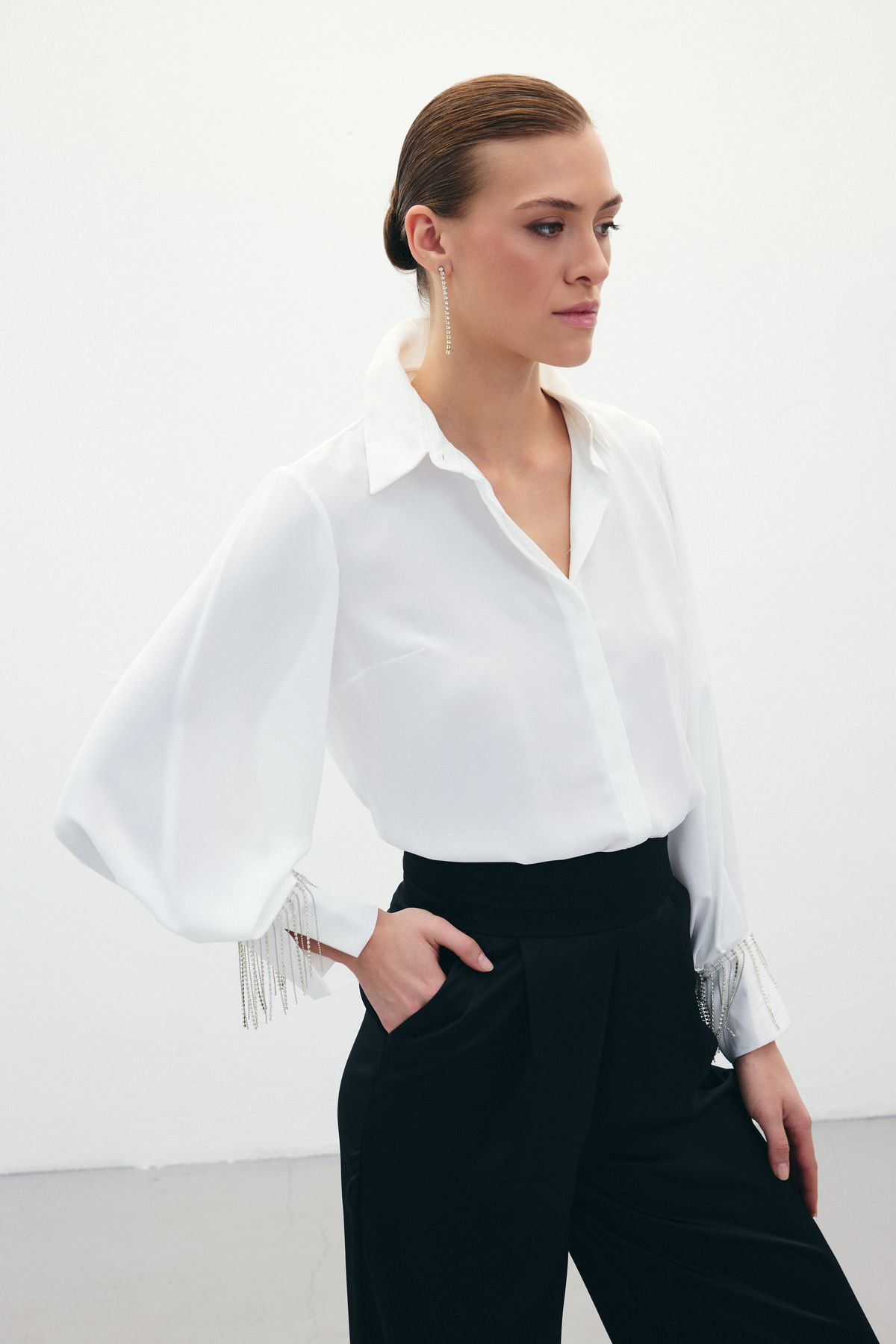 Shirt with Cuffs Accessory - Ecru