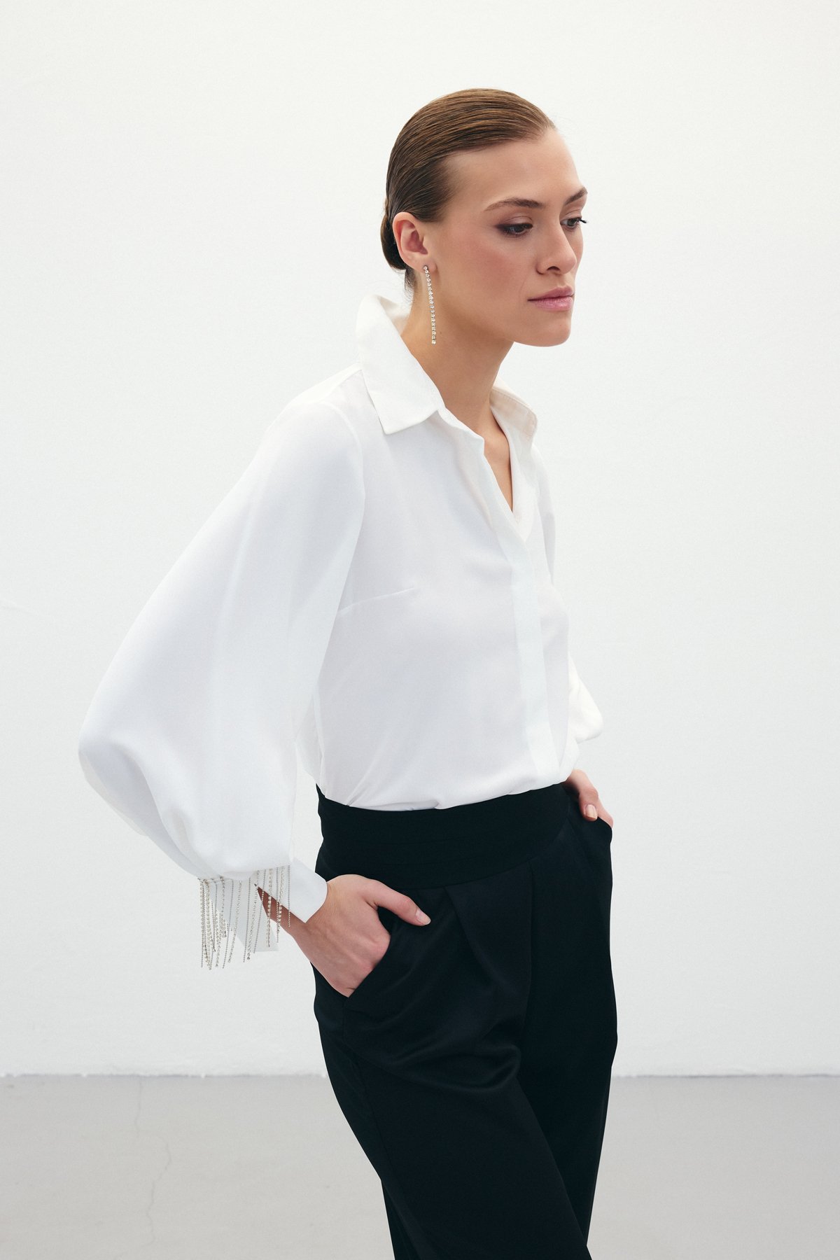 Shirt with Cuffs Accessory - Ecru