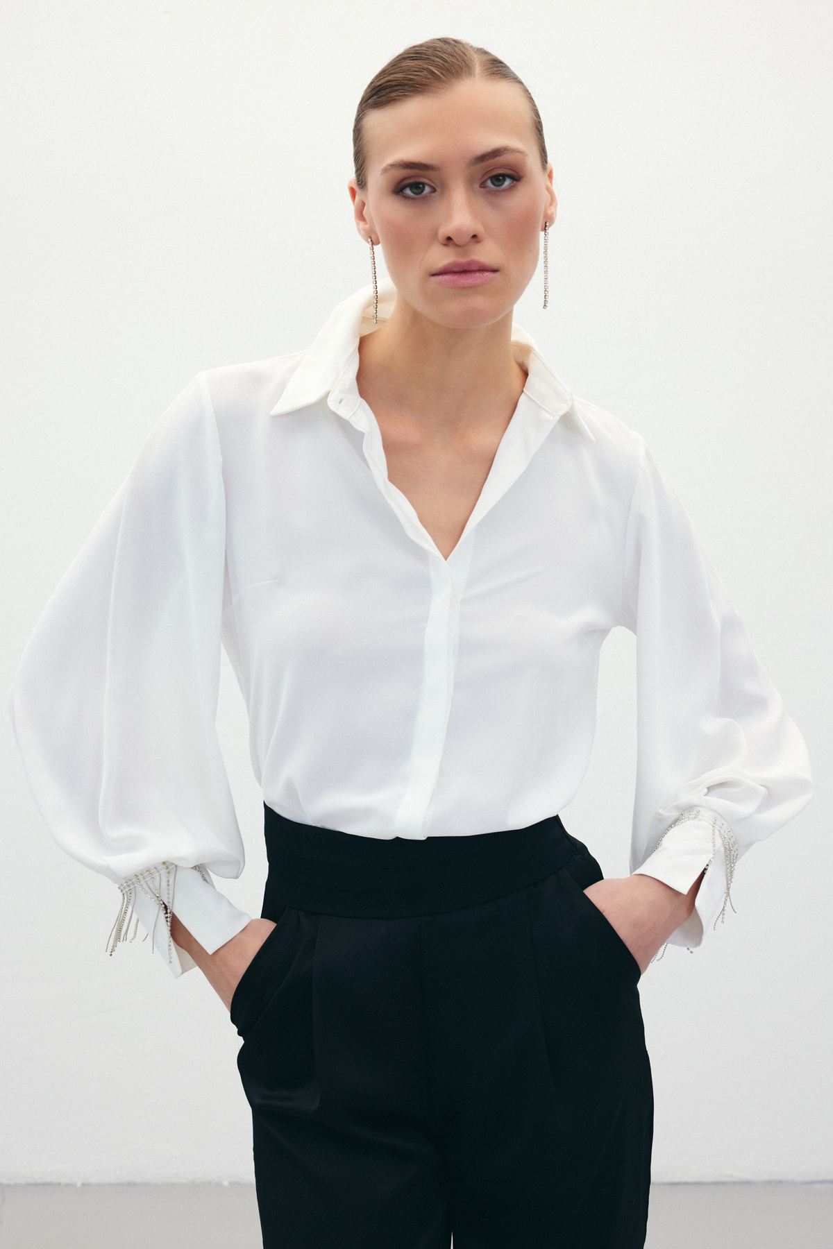 Shirt with Cuffs Accessory - Ecru