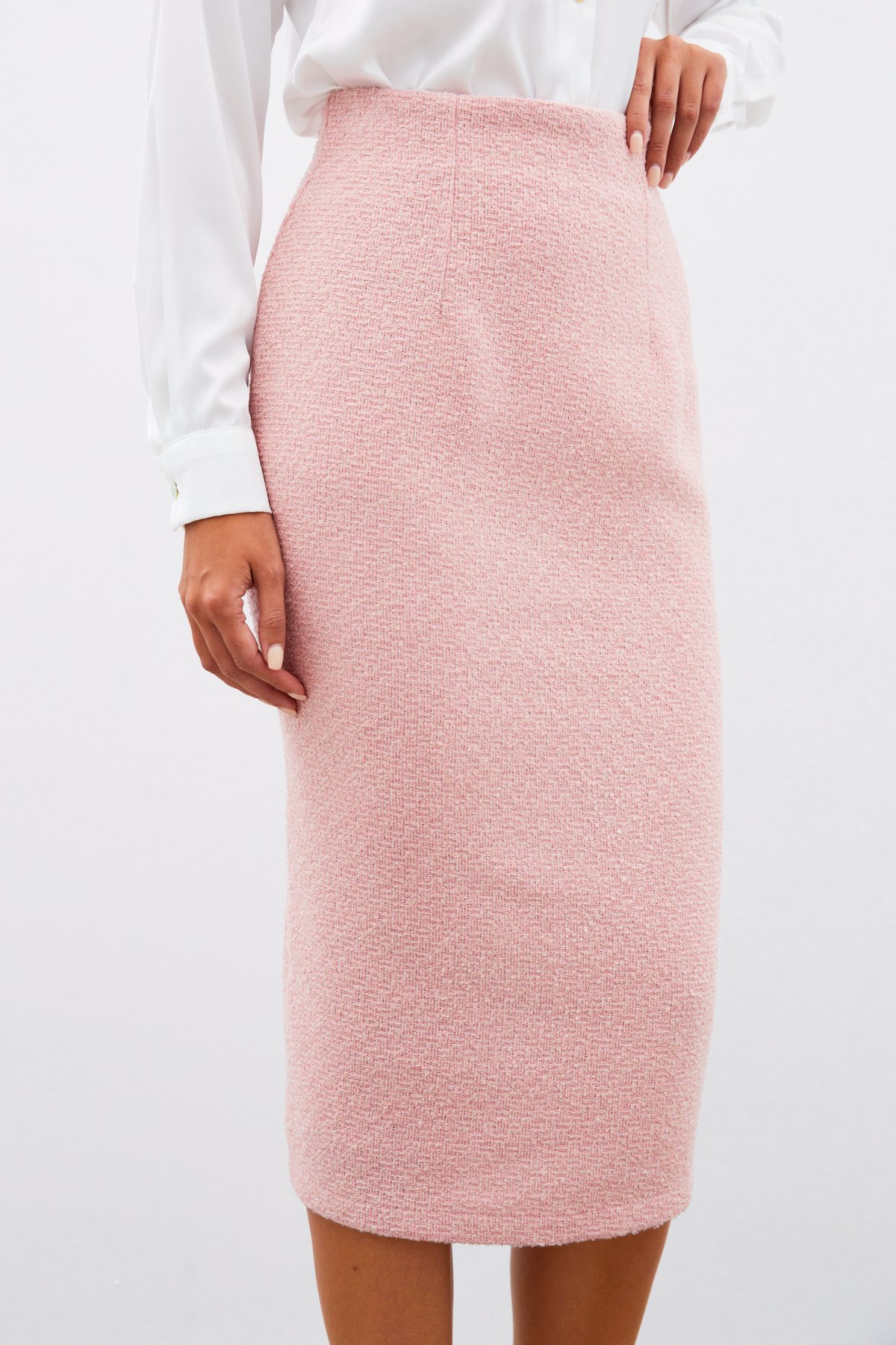 Midi Boy Tüvit Etek - PUDRA